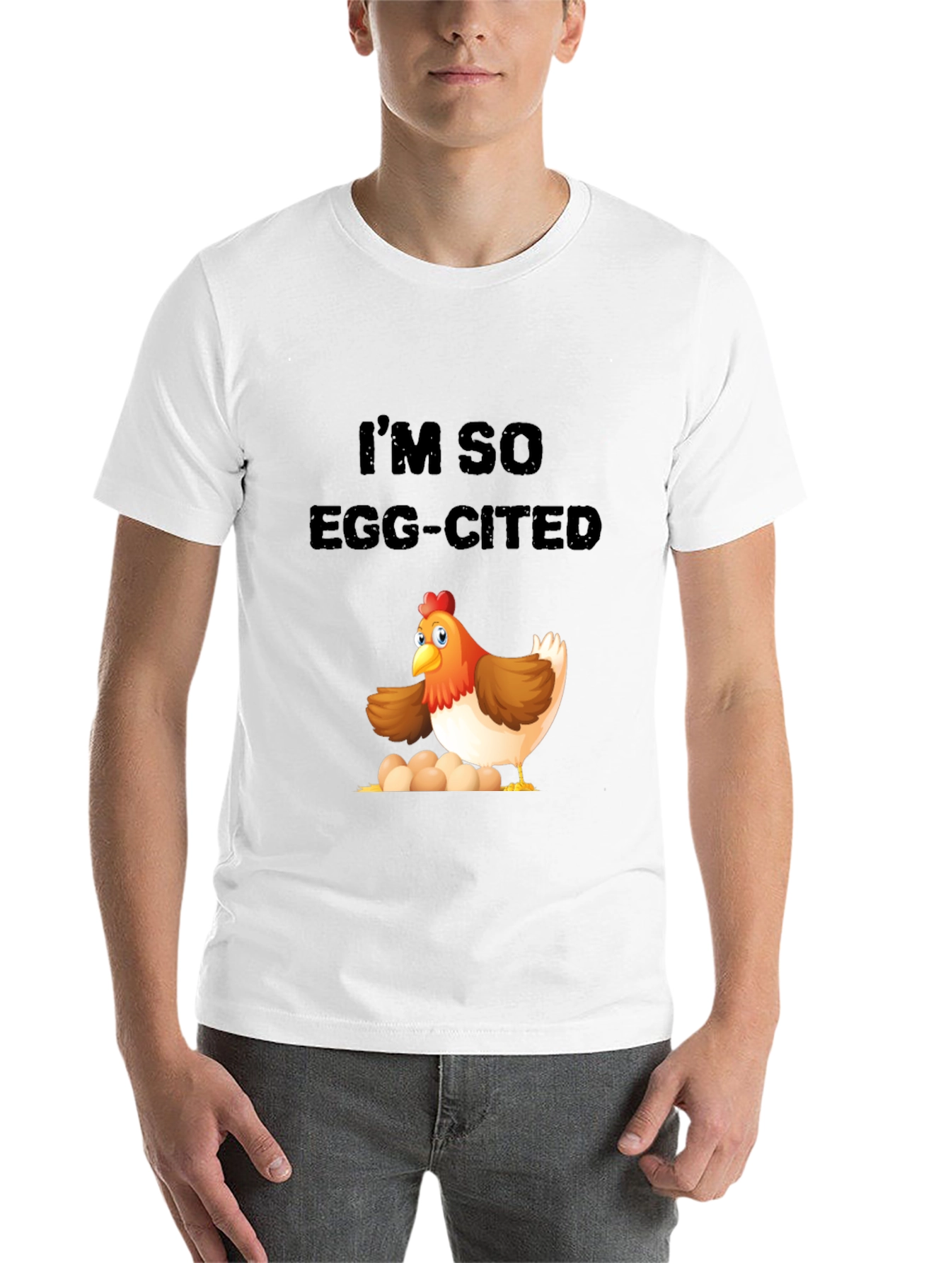 Black Egg-cited Chicken Graphic T-Shirt view 14