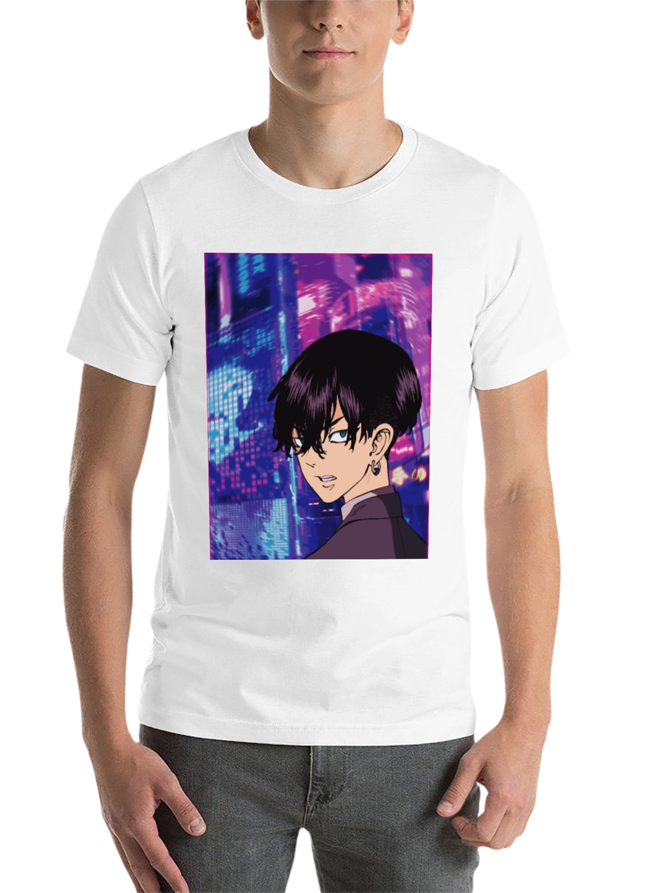 Black Anime Graphic Black T-Shirt view 14