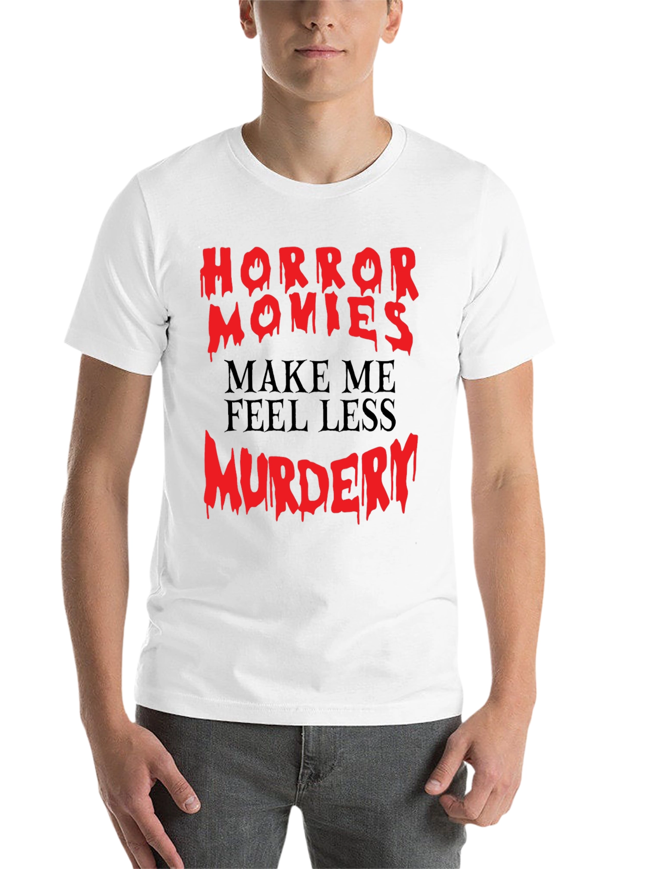 Black Horror Movie Fan T-Shirt - Funny Graphic Tee view 14