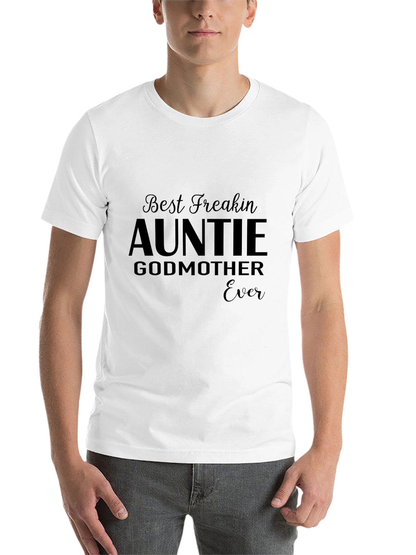 Black Best Freakin Auntie Godmother Ever T-Shirt view 14