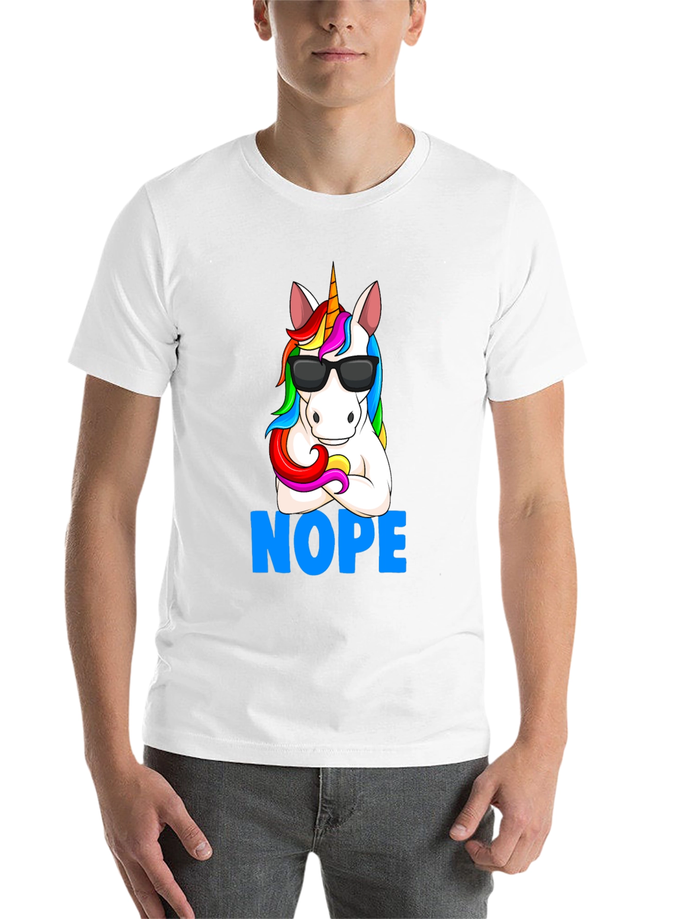 Black Unicorn NOPE T-Shirt - Funny Graphic Tee view 14