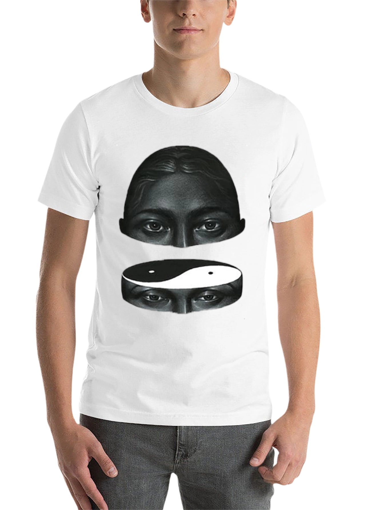 Black Yin Yang Eyes Graphic Tee - Soft Cotton Blend view 14