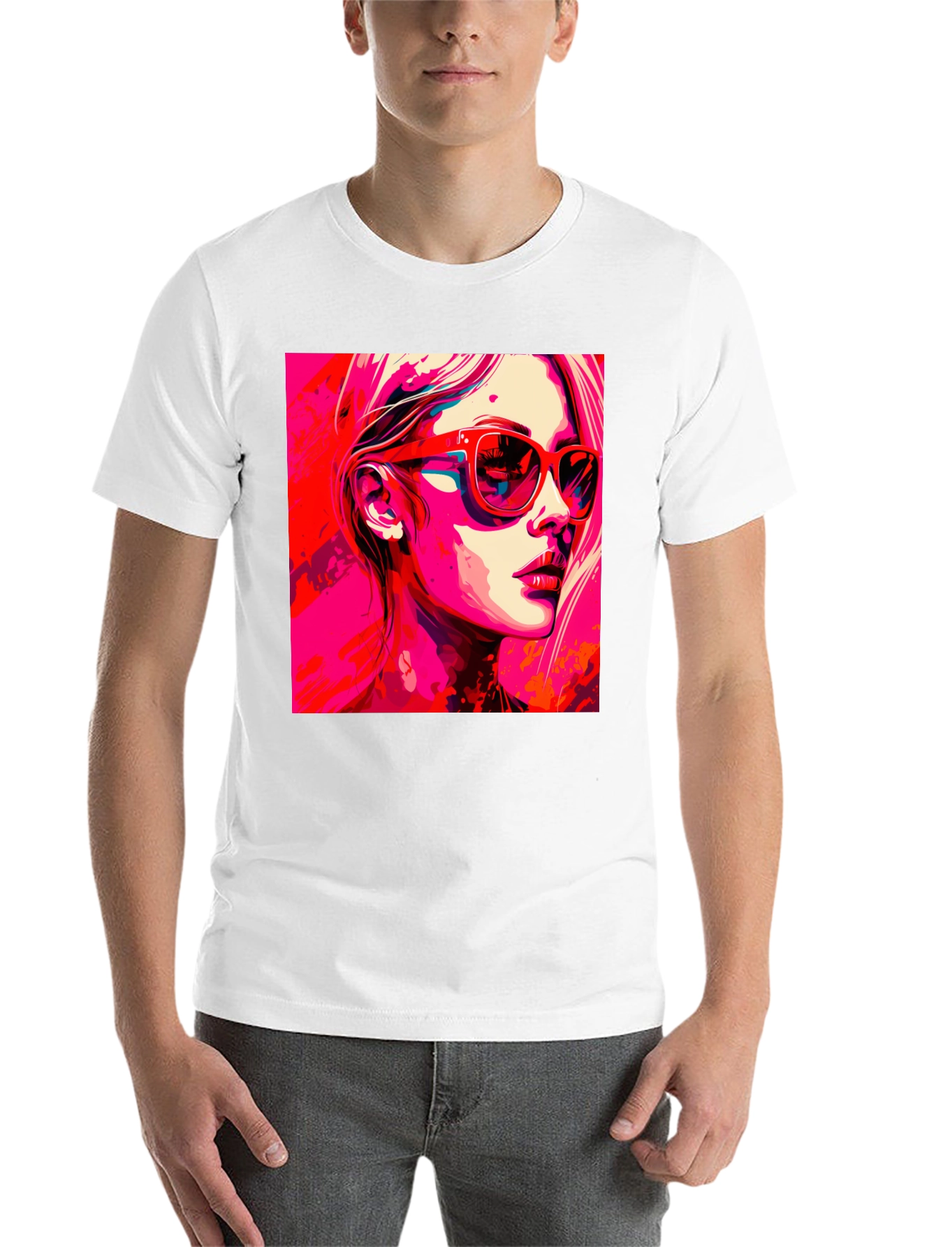 Black Stylish Pop Art Woman Graphic Black T-Shirt view 14