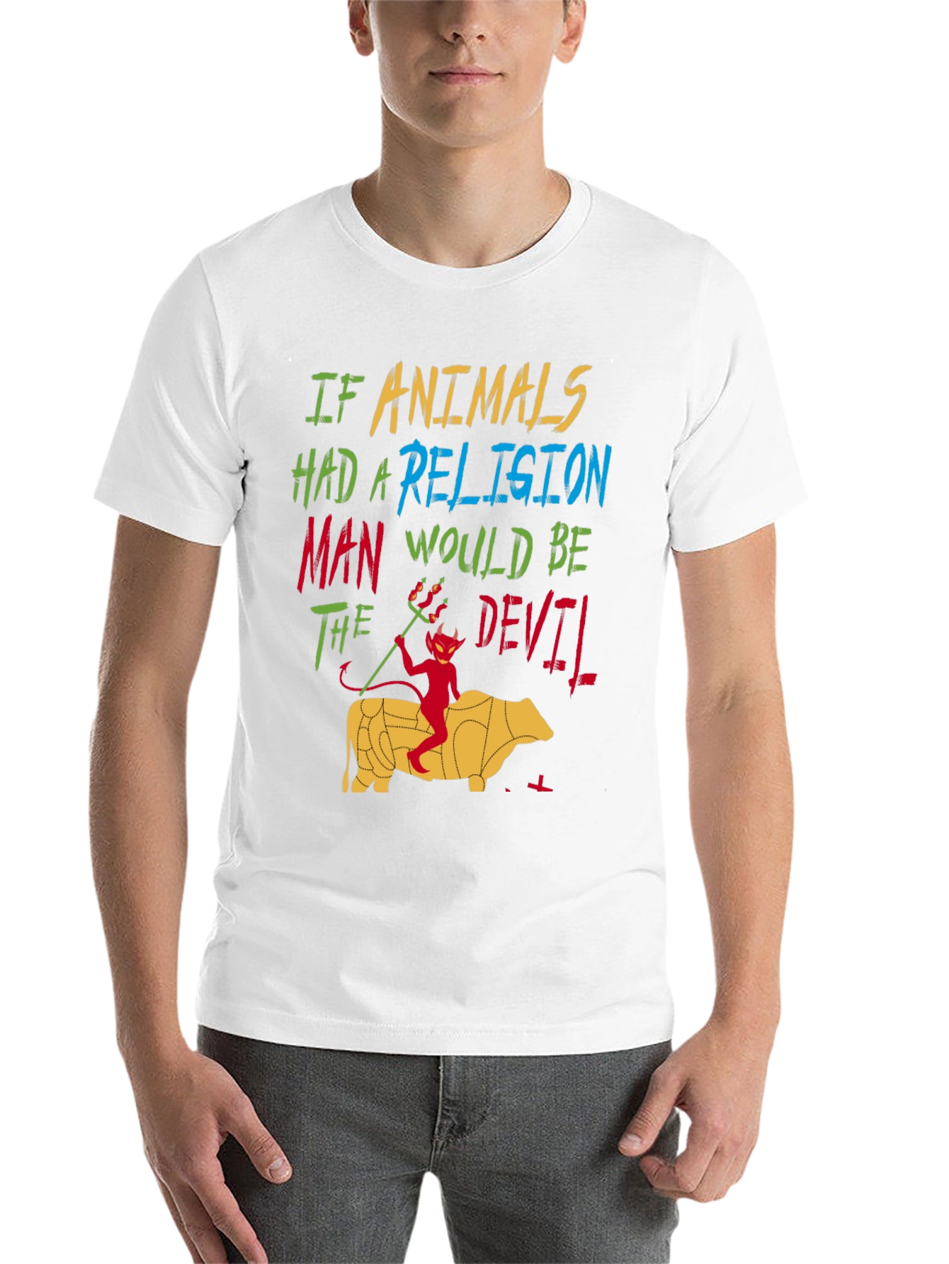 Black If Animals Had A Religion T-Shirt view 14