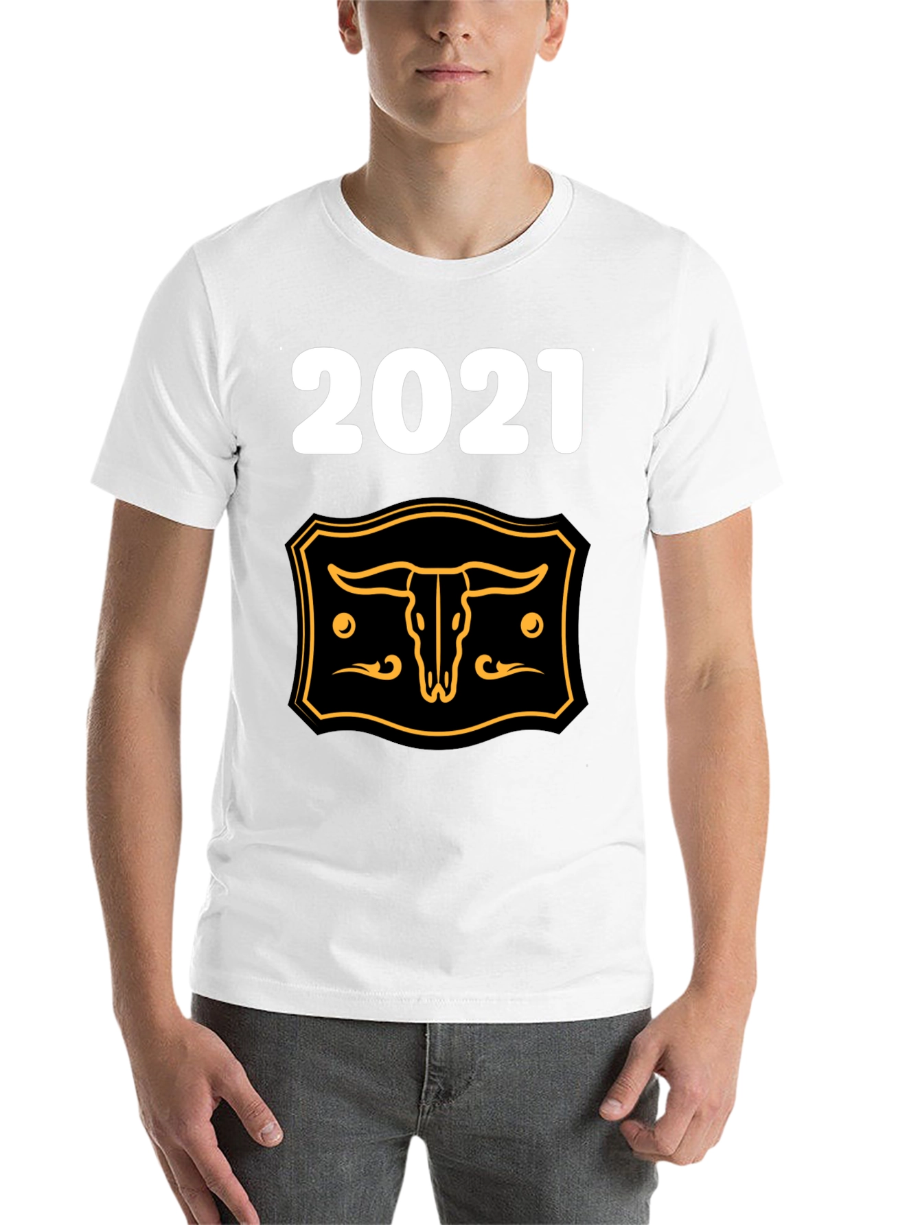 Black 2021 Steer Skull Graphic Tee - Black Cotton Blend view 14