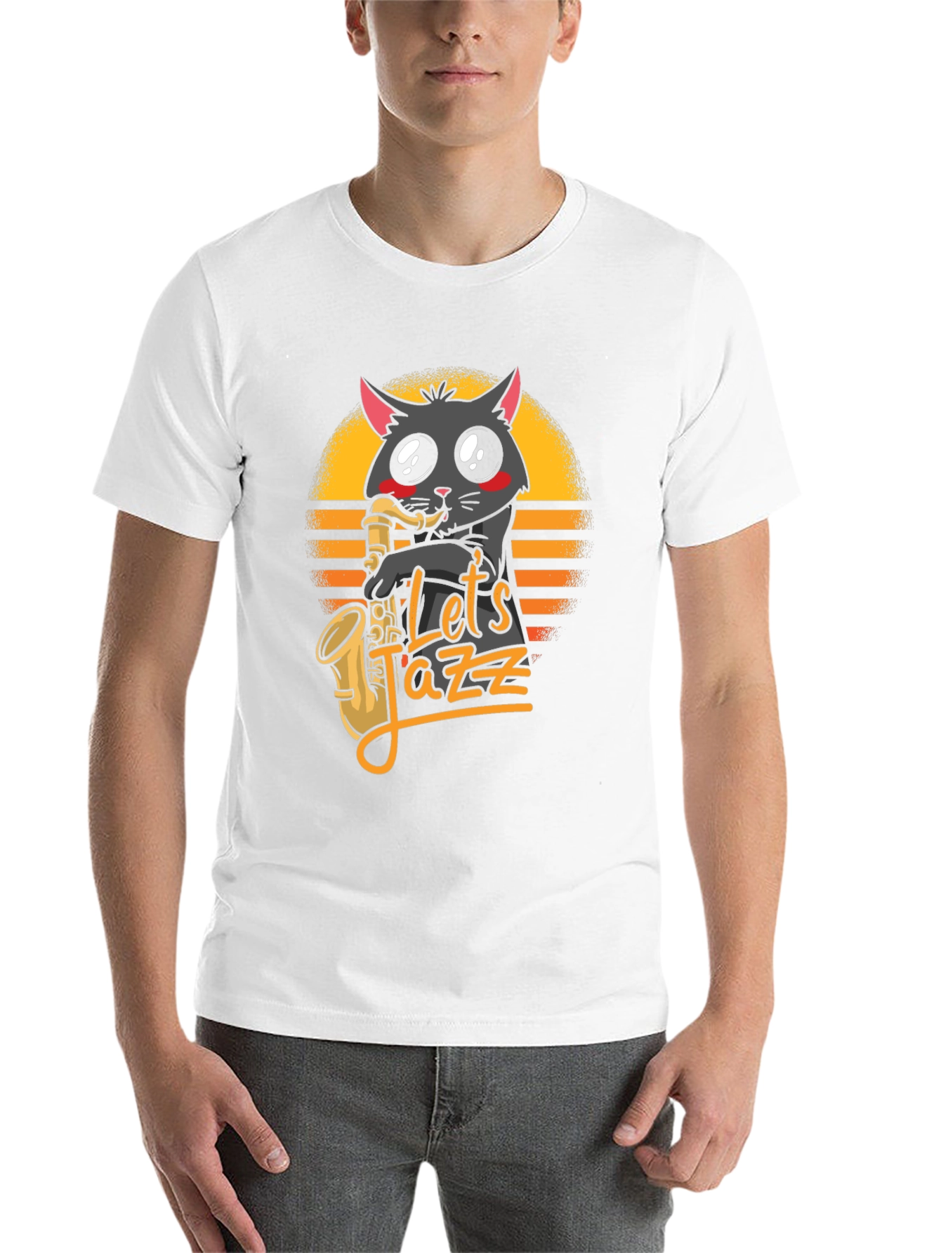 Black Let's Jazz Cat T-Shirt - Black view 14