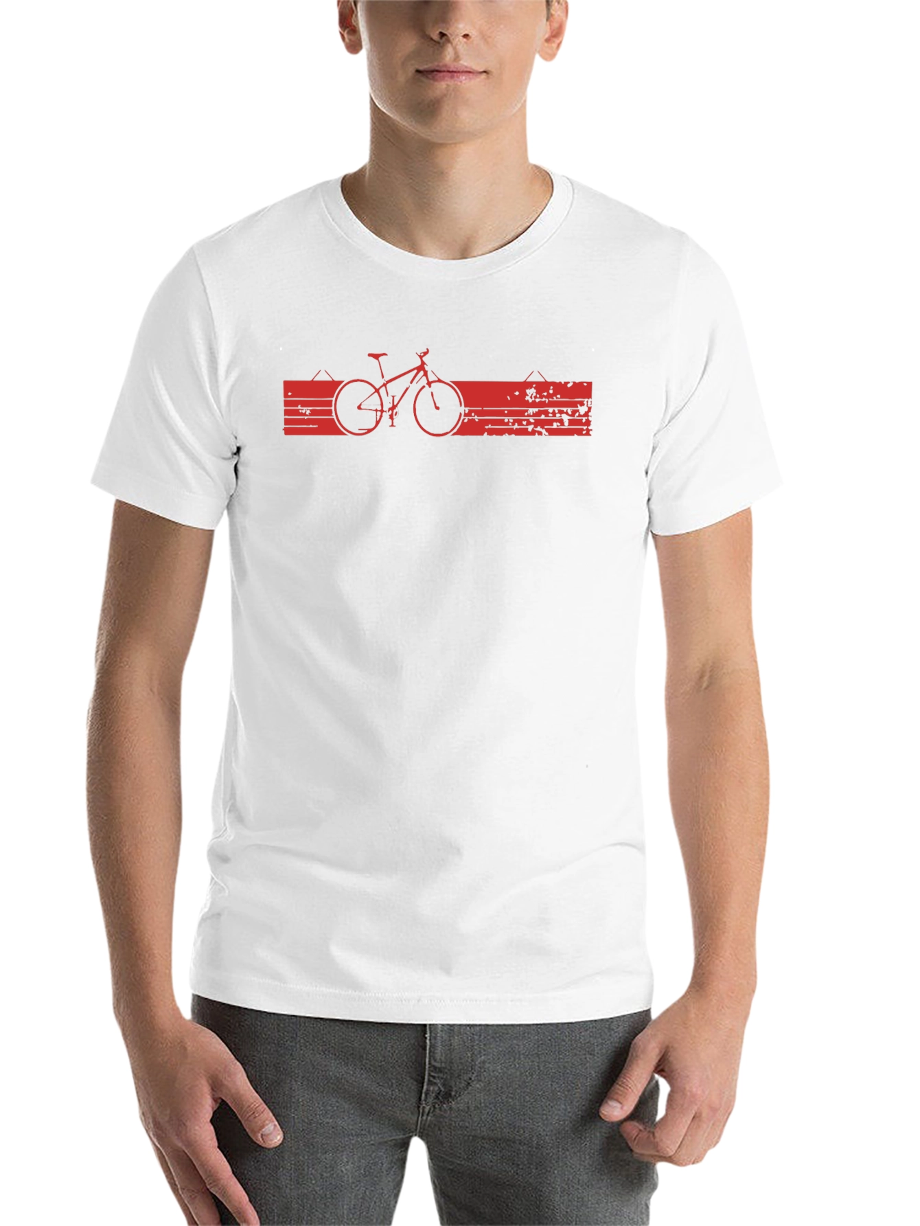 Black Mountain Bike Graphic Tee - Black Cotton Casual Shirt view 14