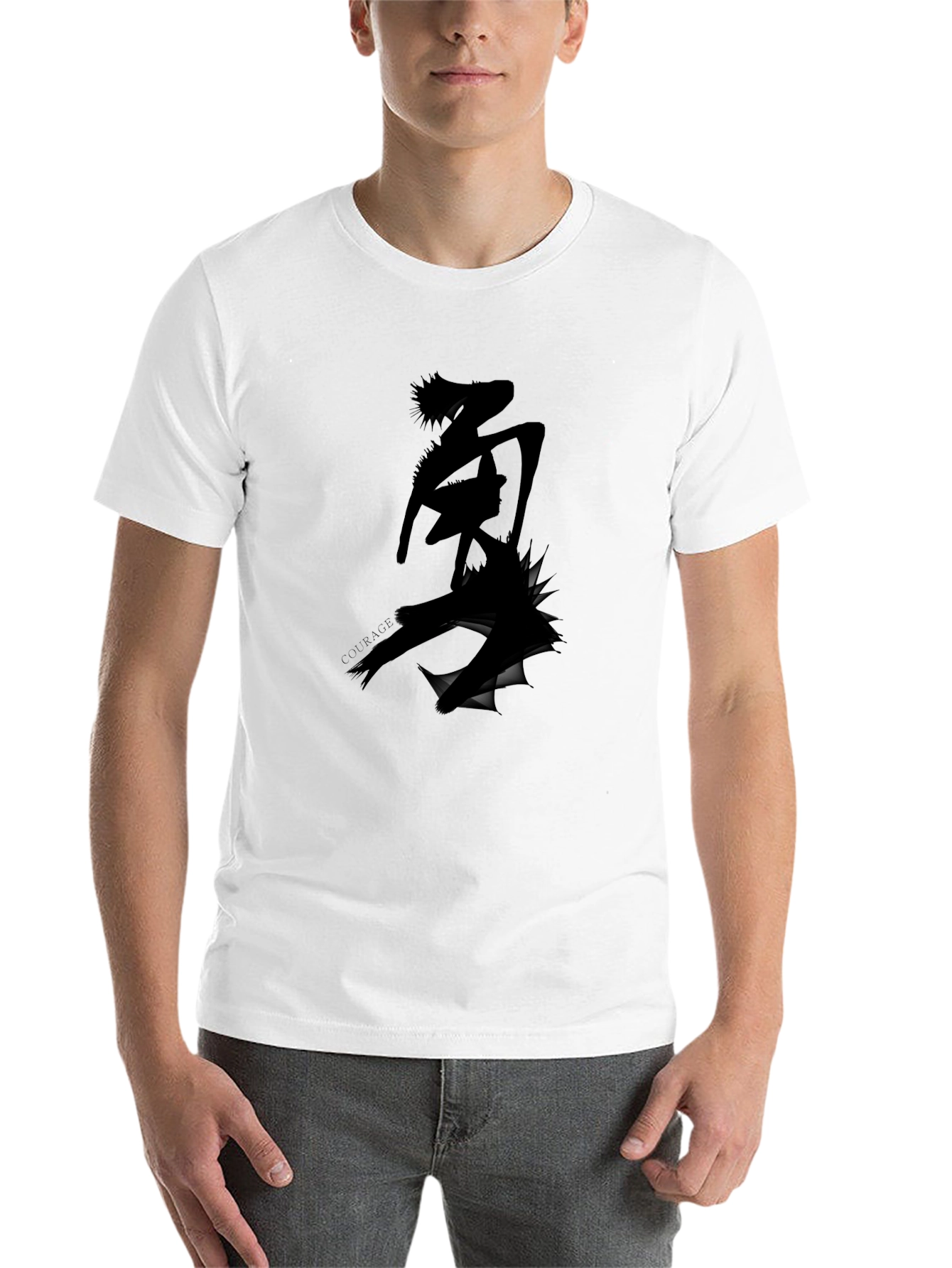 Black Edgy Graphic Tee - Ripped Anime Design view 14