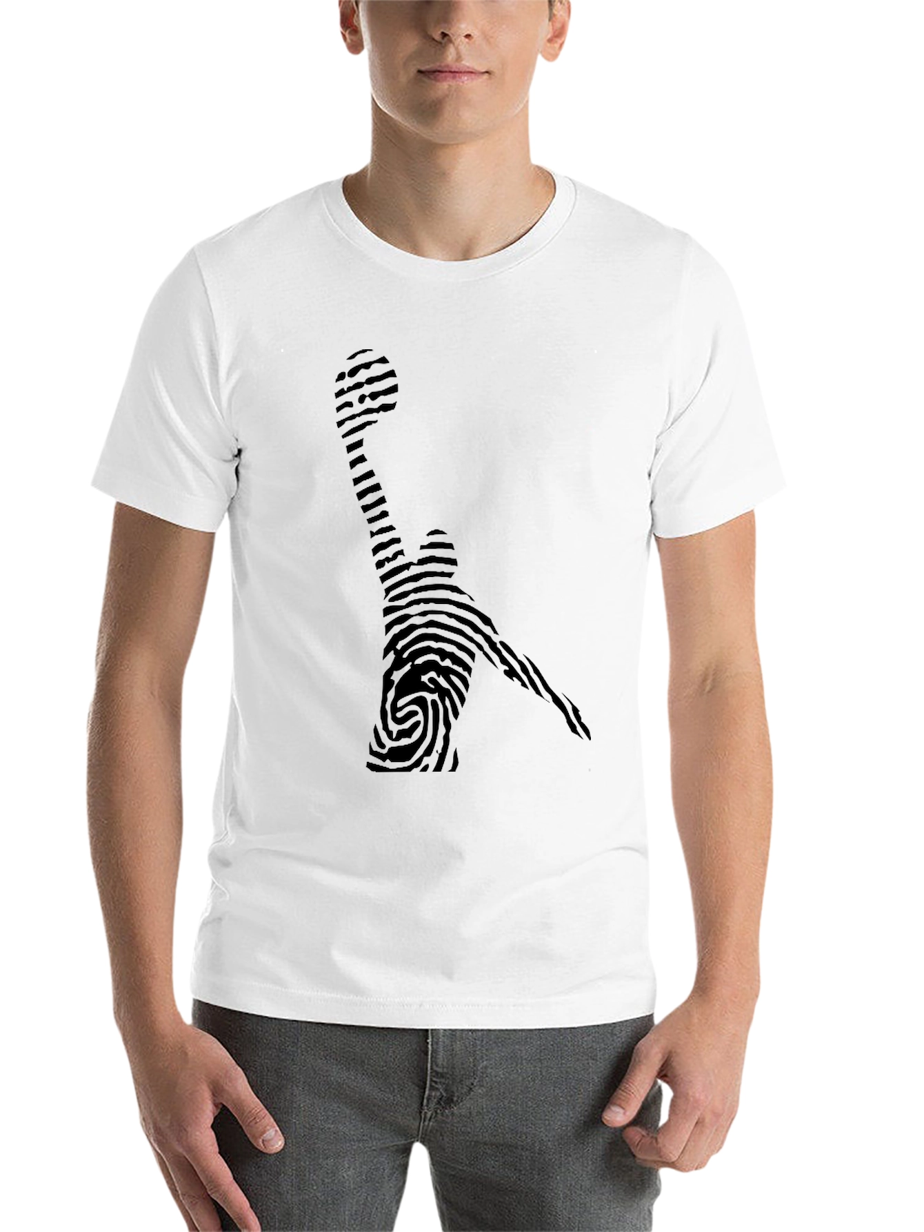 Black Fingerprint Basketball Player Black Tee view 14