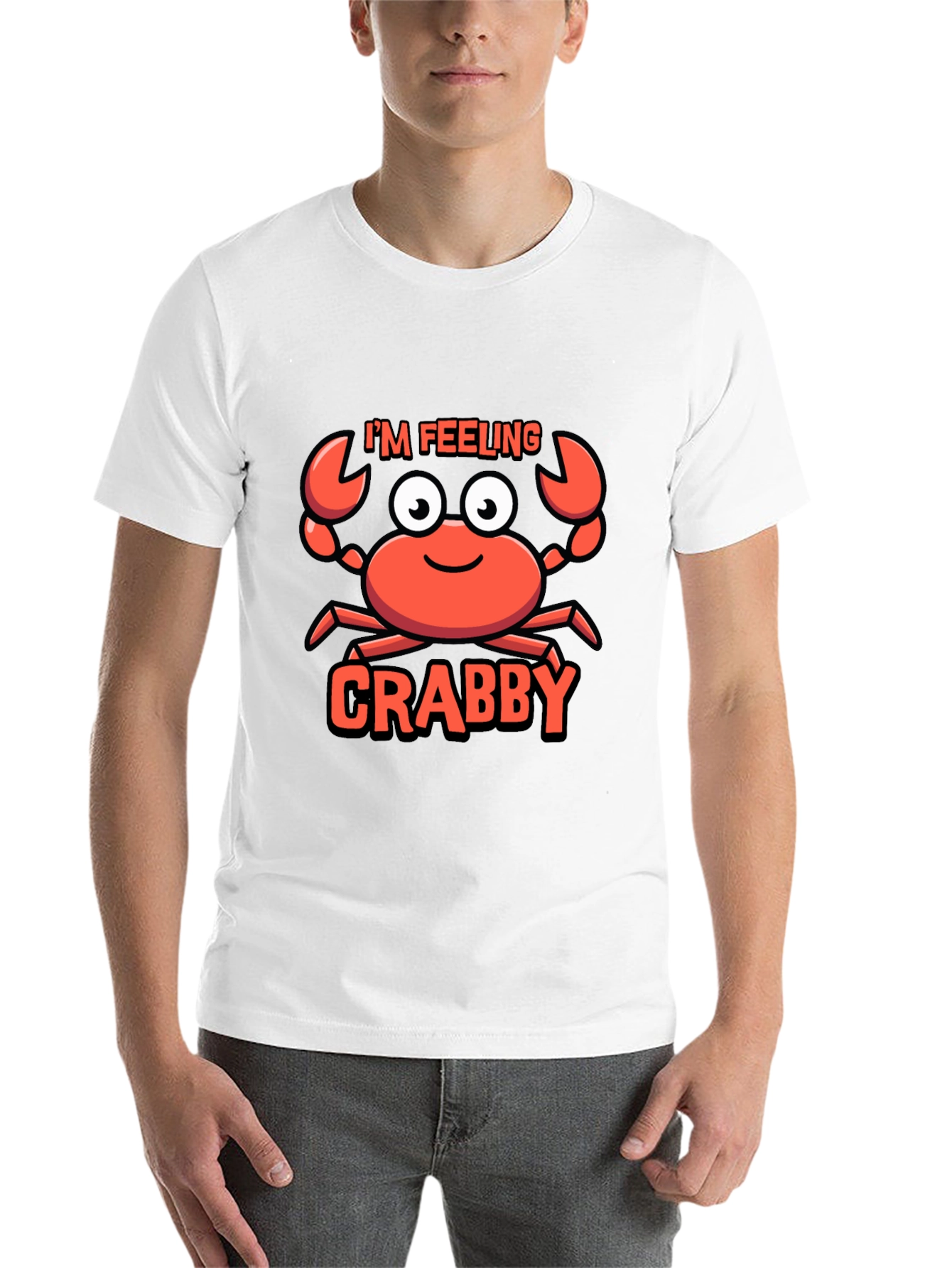 Black I'm Feeling Crabby T-Shirt - Funny Cartoon Crab Tee view 14