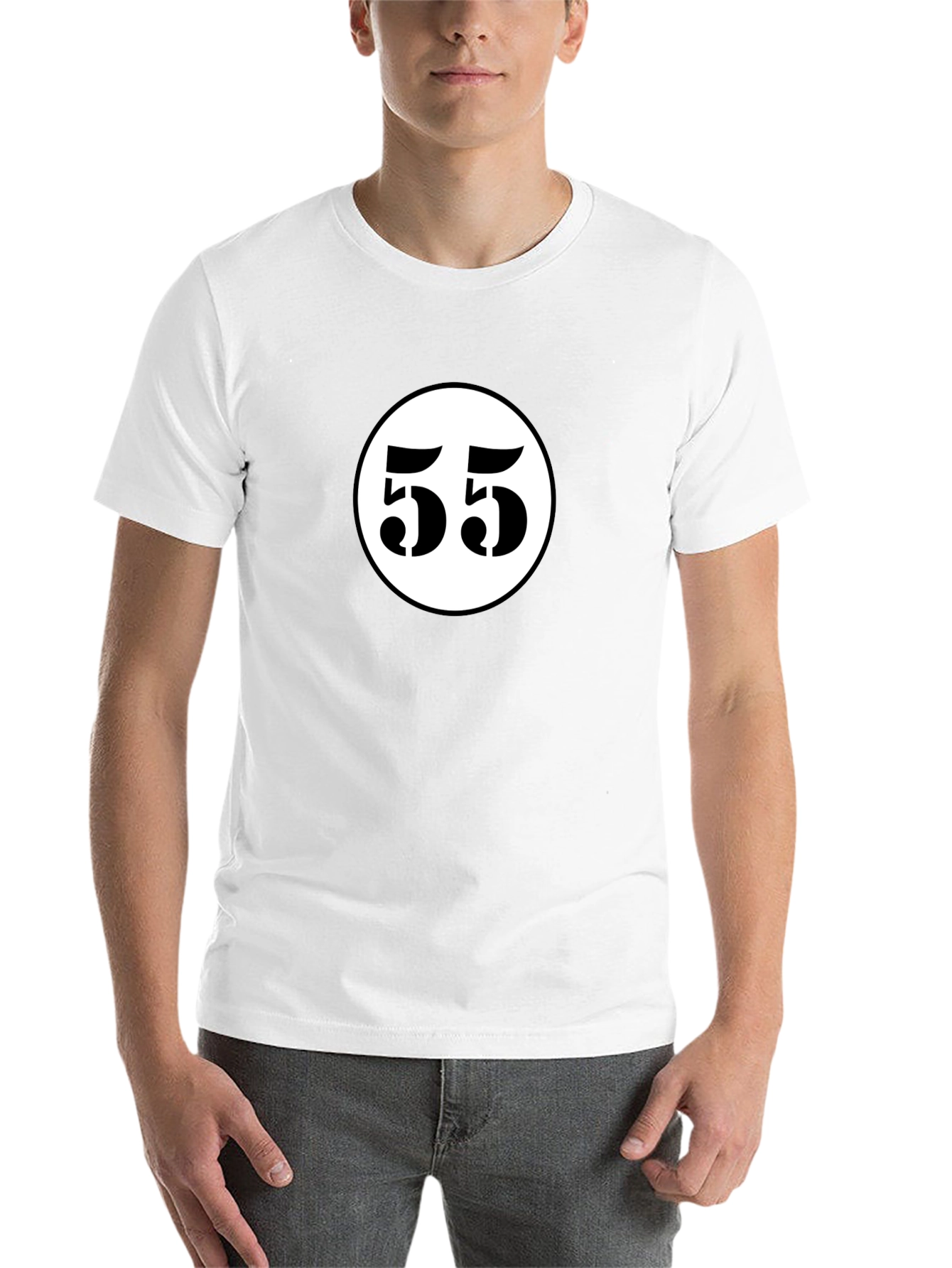 Black Retro Race Number 55 Black T-Shirt view 14