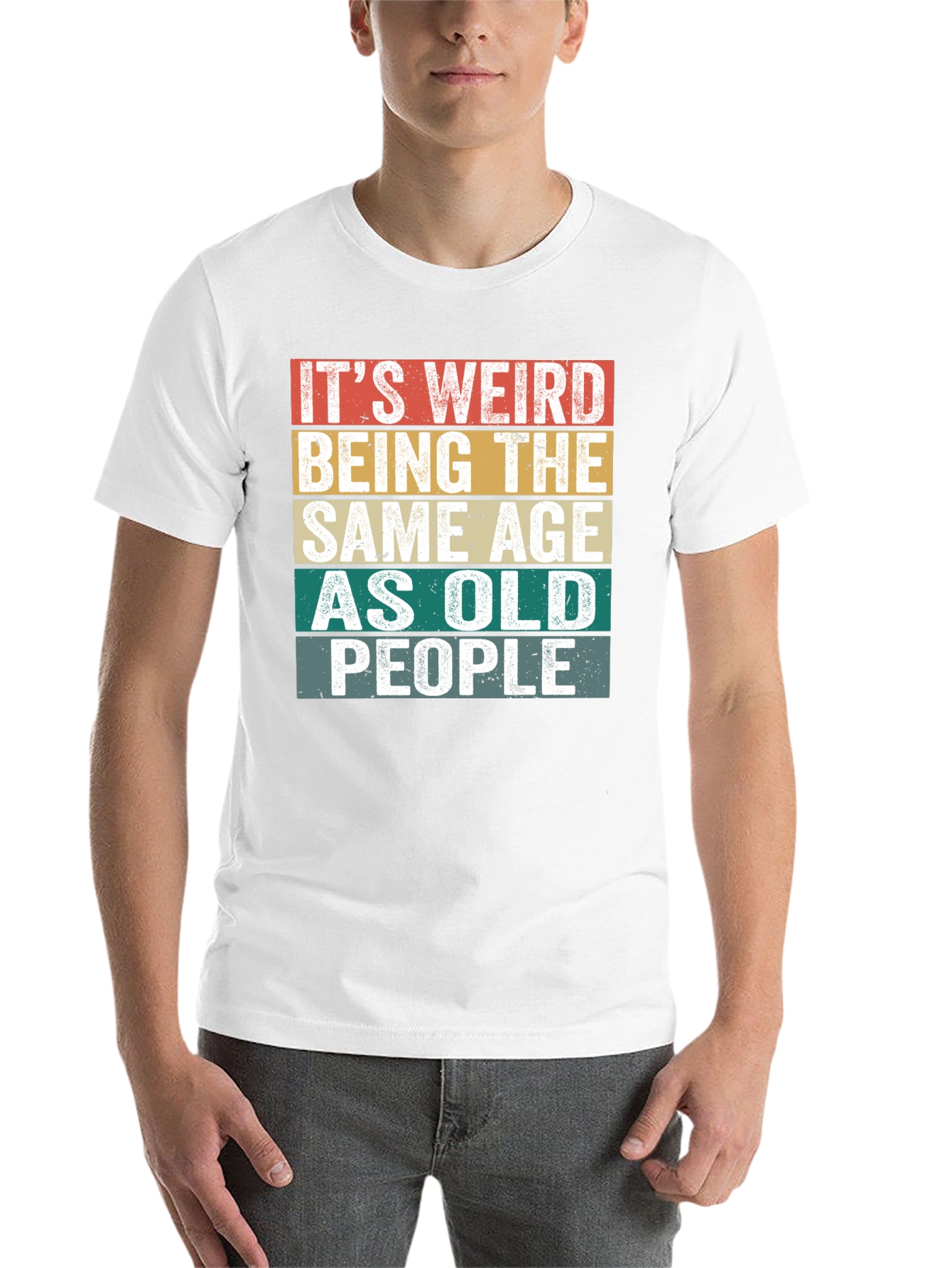 Black It's Weird Being The Same Age as Old People T-Shirt view 14
