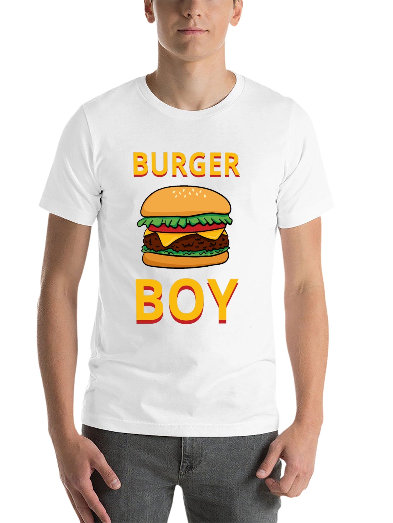 Black Burger Boy Graphic Tee - Foodie Humor T-Shirt view 14
