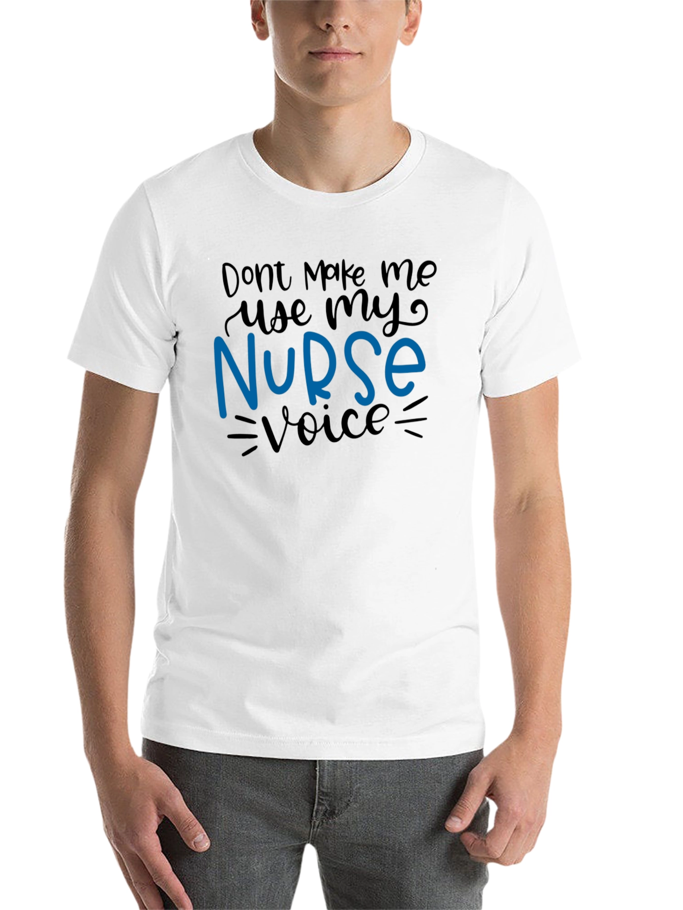 Black Funny Nurse Voice Graphic T-Shirt view 14