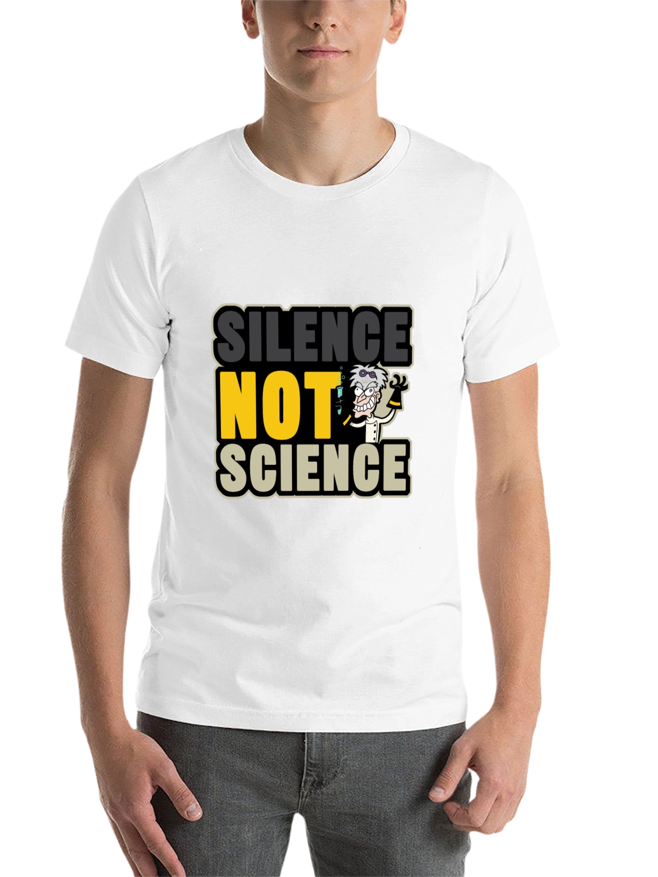 Black Silence NOT Science Graphic T-Shirt view 14