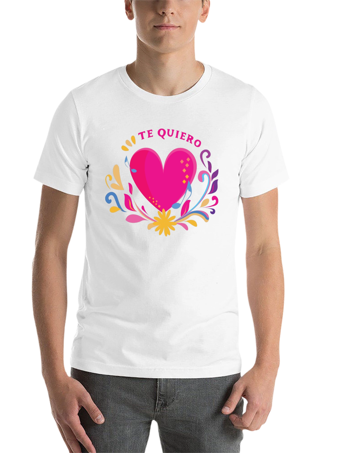 Black Te Quiero Heart Graphic Black T-Shirt view 14