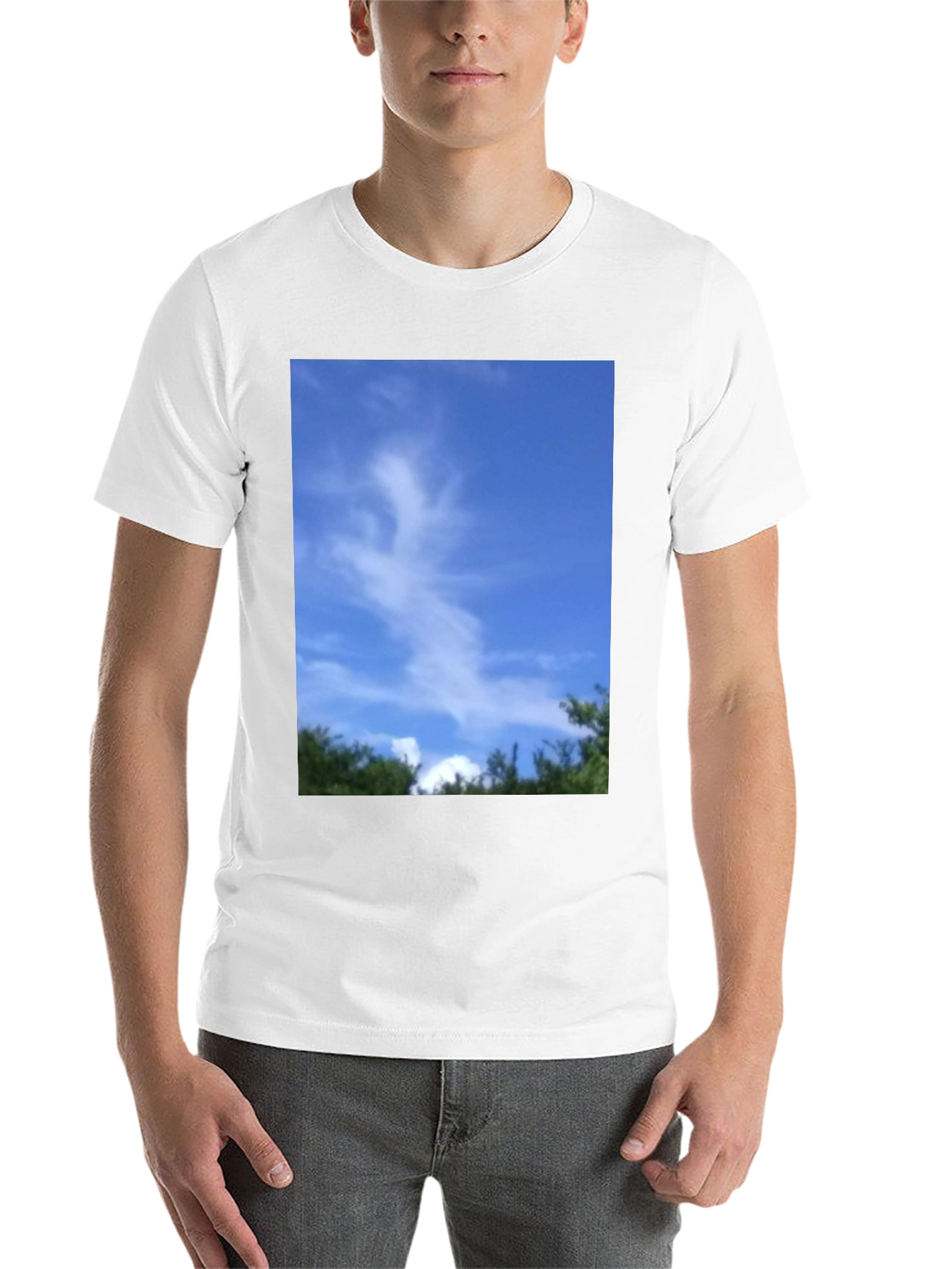 Black Sky Cloud Nature Graphic Tee - Black Unisex T-Shirt view 14