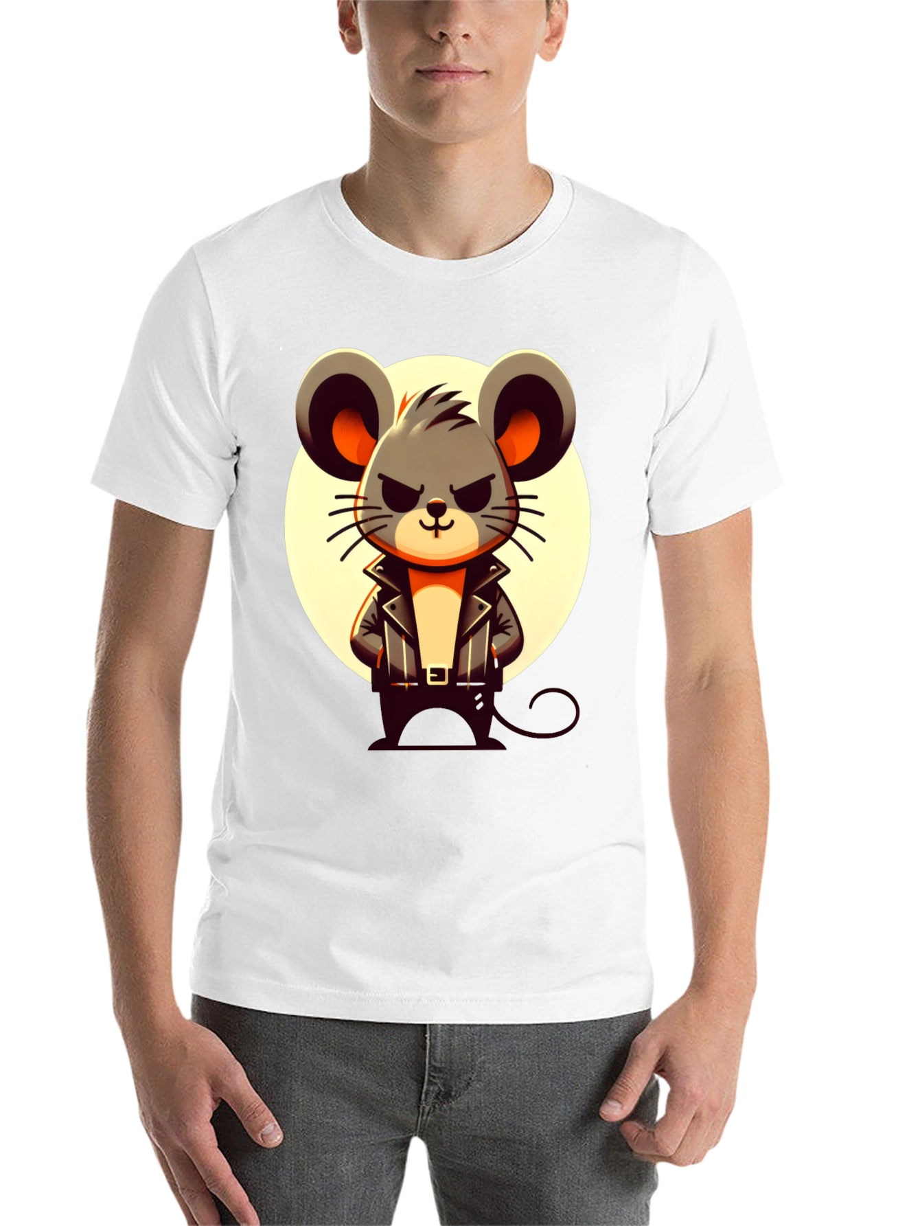 Black Cool Mouse Graphic Tee - Black Crew Neck view 14