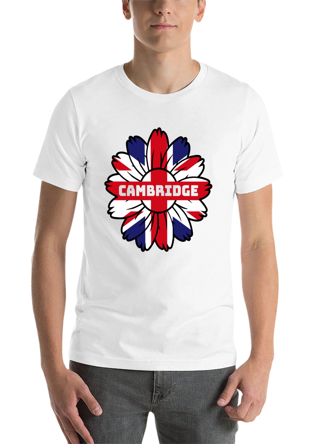Cambridge UK Flag Flower Graphic Tee - 14
