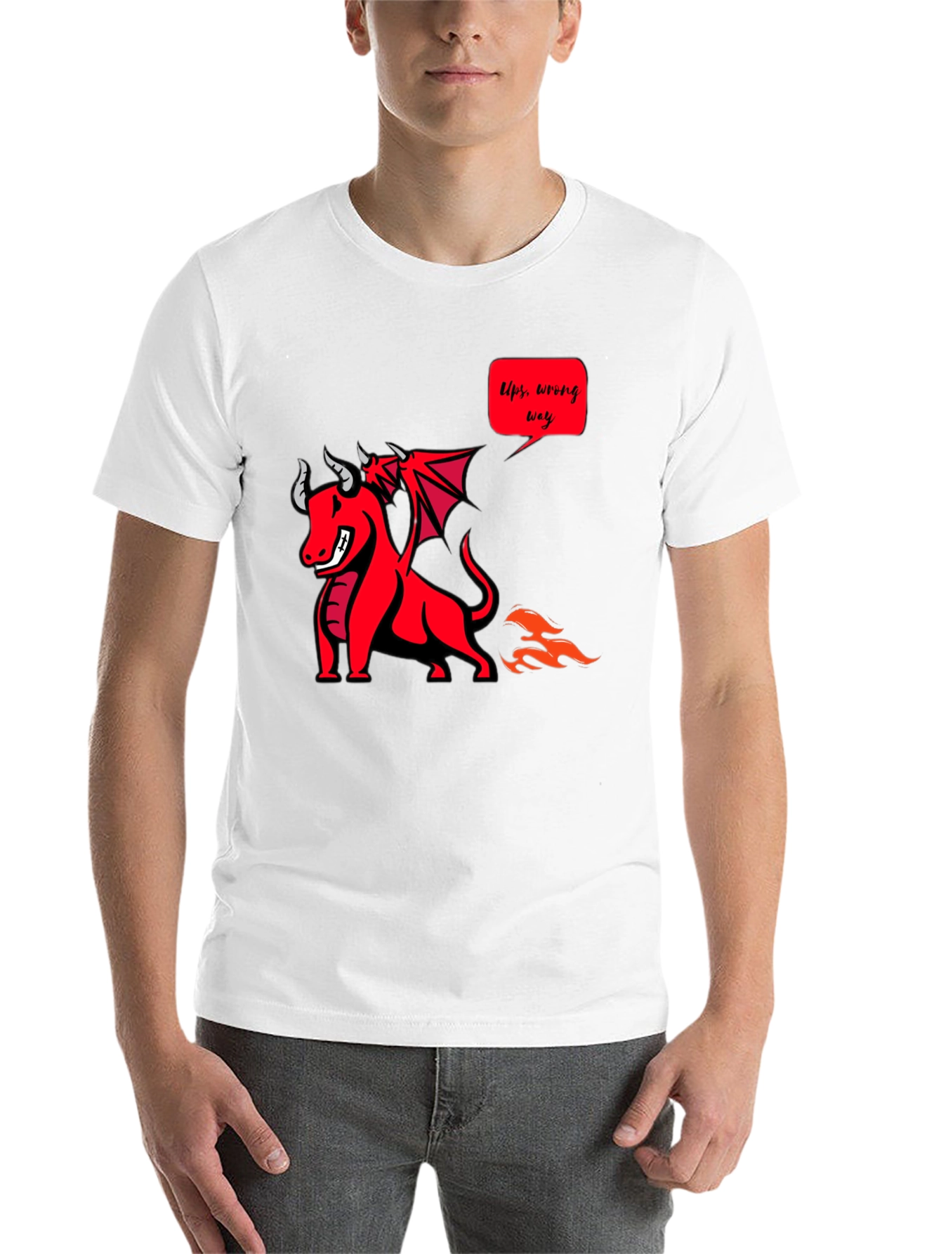 Black Funny Dragon T-Shirt - Ups, Wrong Way! view 14