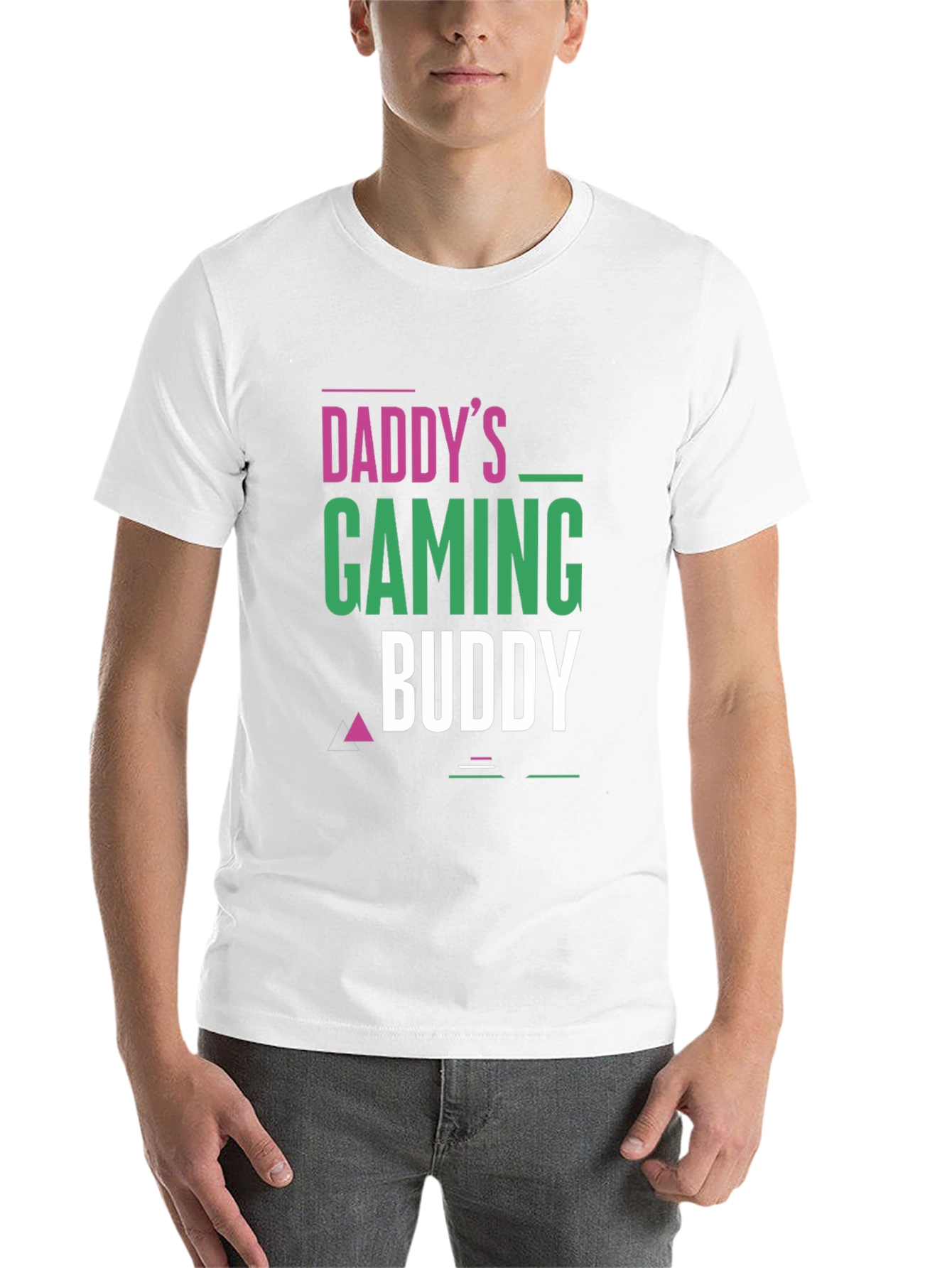Black Daddy's Gaming Buddy Black T-Shirt view 14