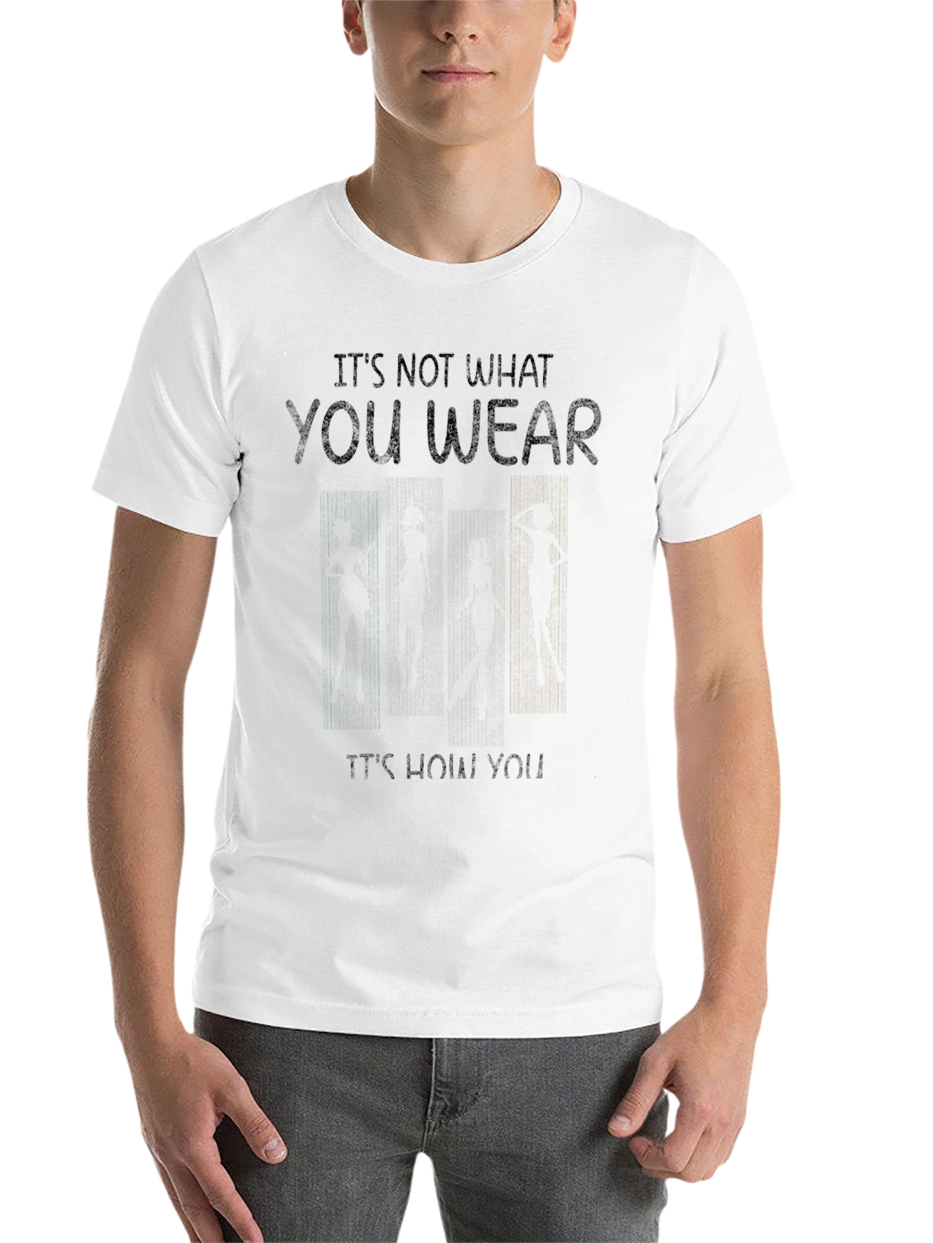 Black Motivational "It's Not What You Wear" Graphic T-Shirt view 14
