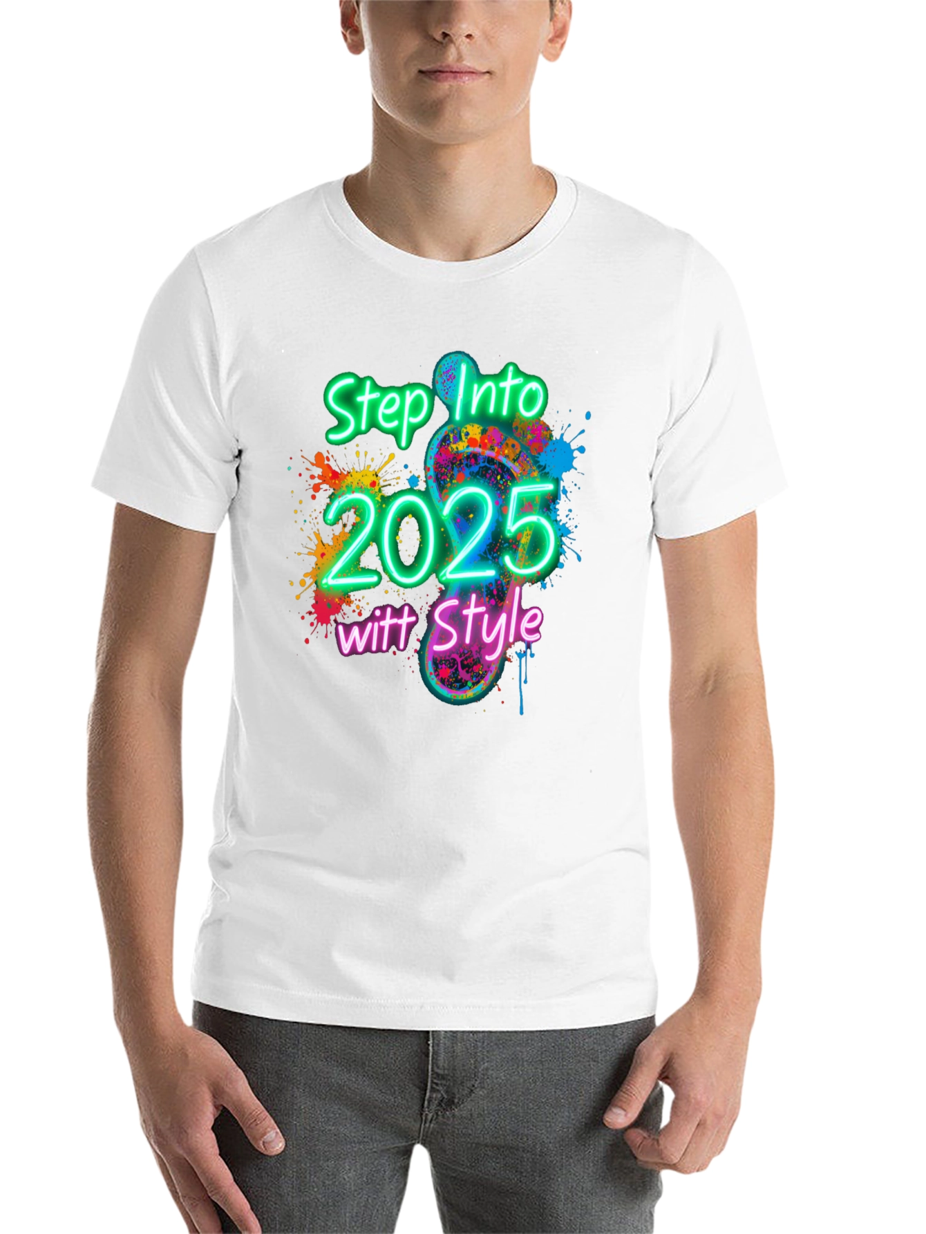 Black Step Into 2025 with Style T-Shirt view 14