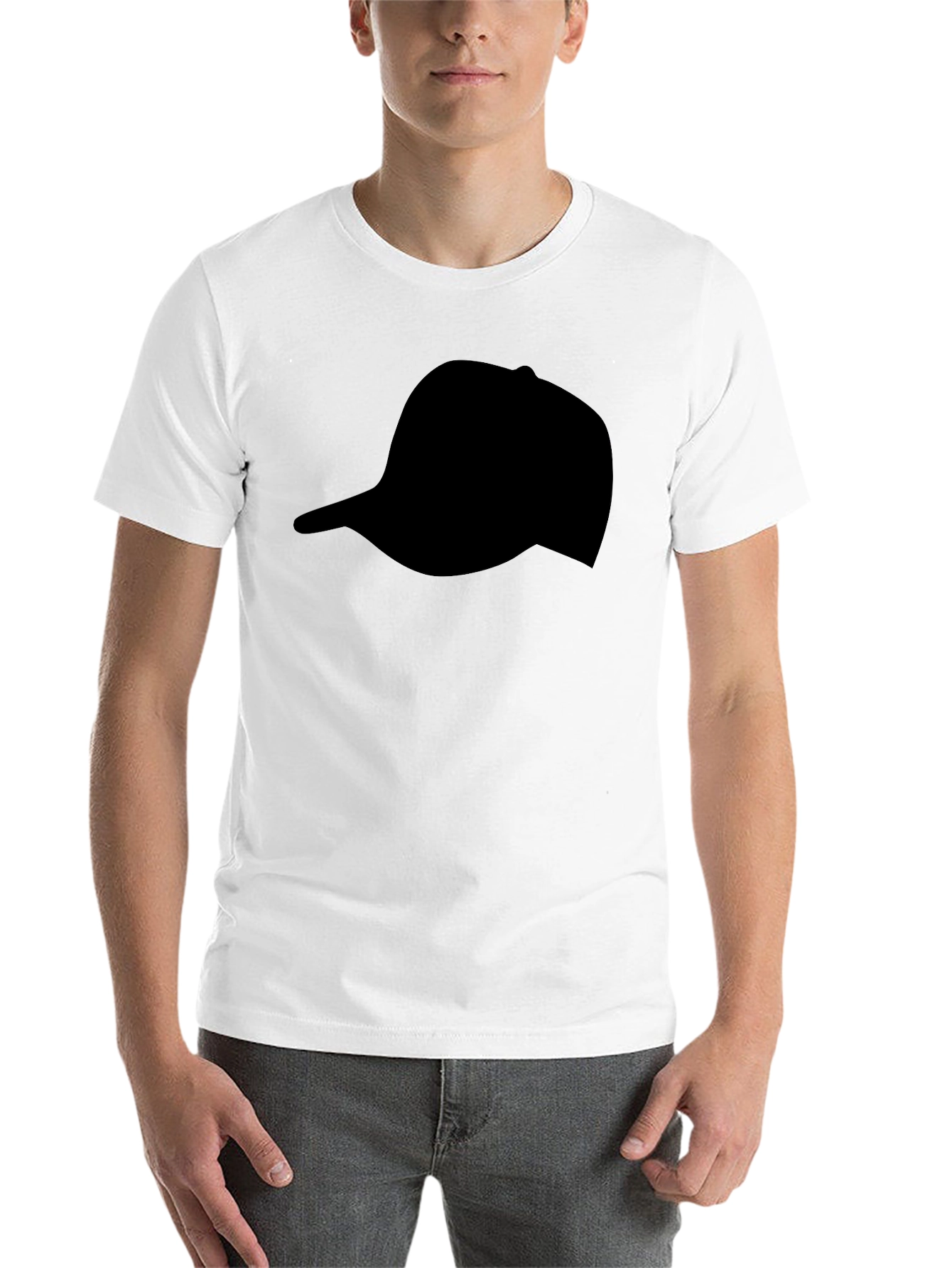 Black Black Hat Silhouette T-Shirt | Casual Graphic Tee view 14
