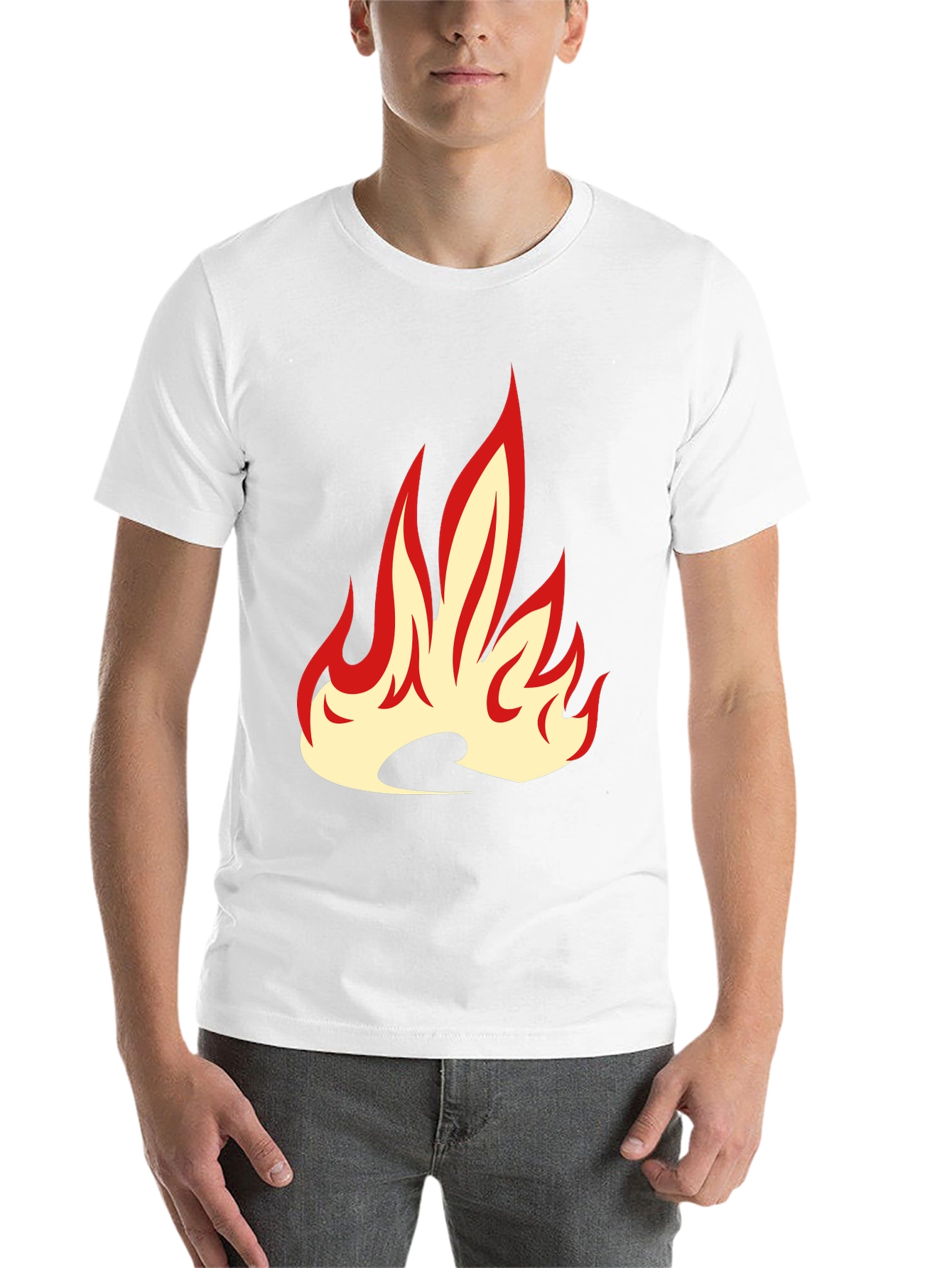 Black Fiery Flame Graphic Tee - Bold Black T-Shirt view 14