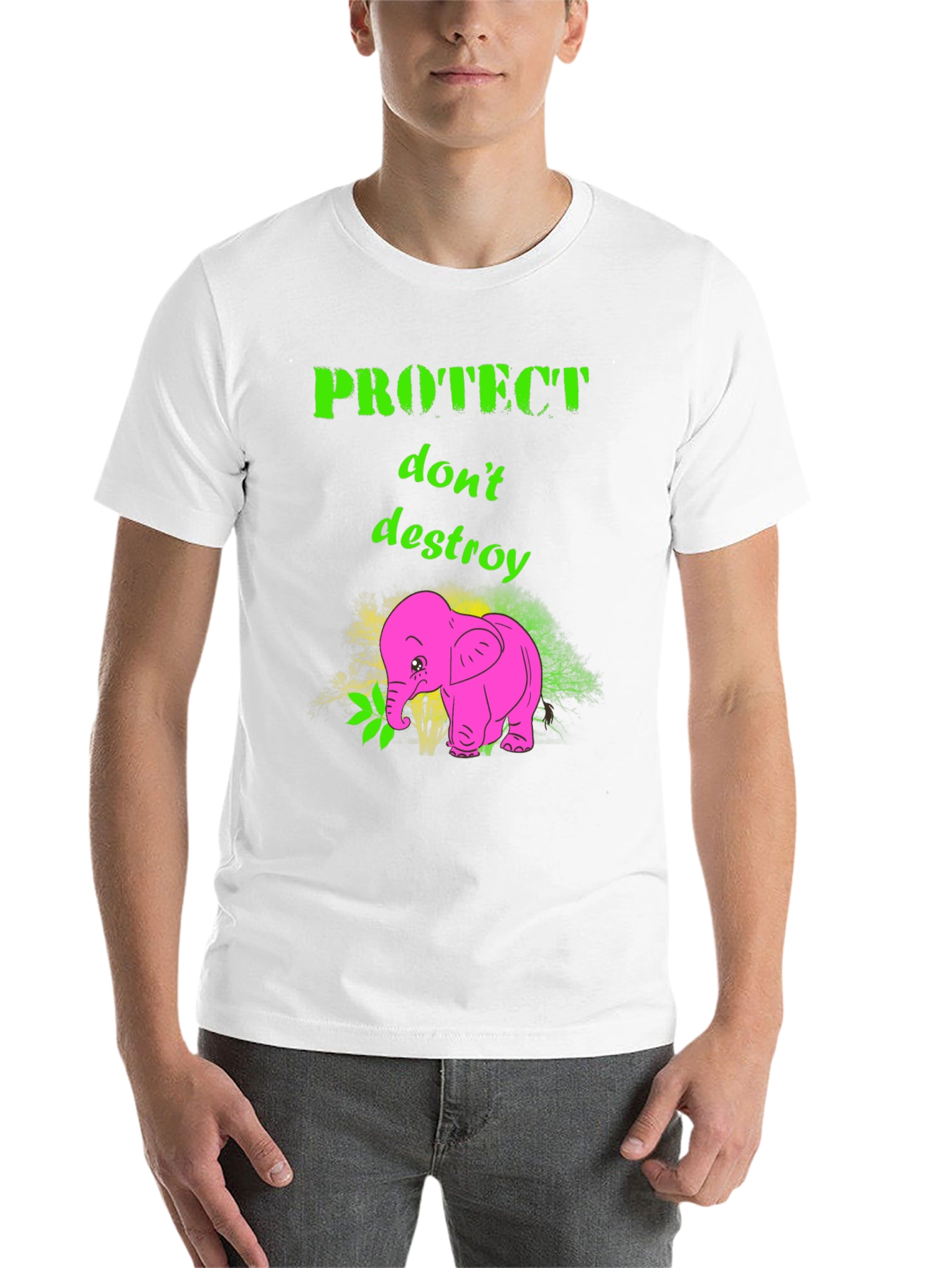 Black Protect Don't Destroy Graphic T-Shirt view 14