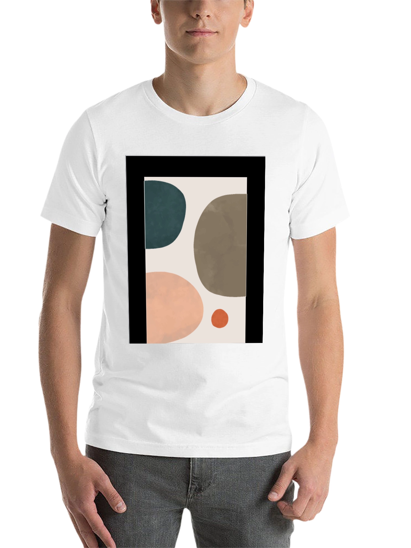 Black Abstract Art T-Shirt - Modern Design Tee view 14