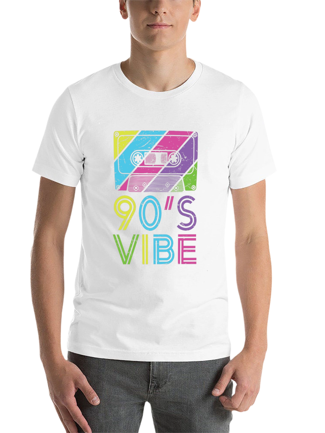 Black 90's Vibe Cassette Tape Graphic T-Shirt view 14