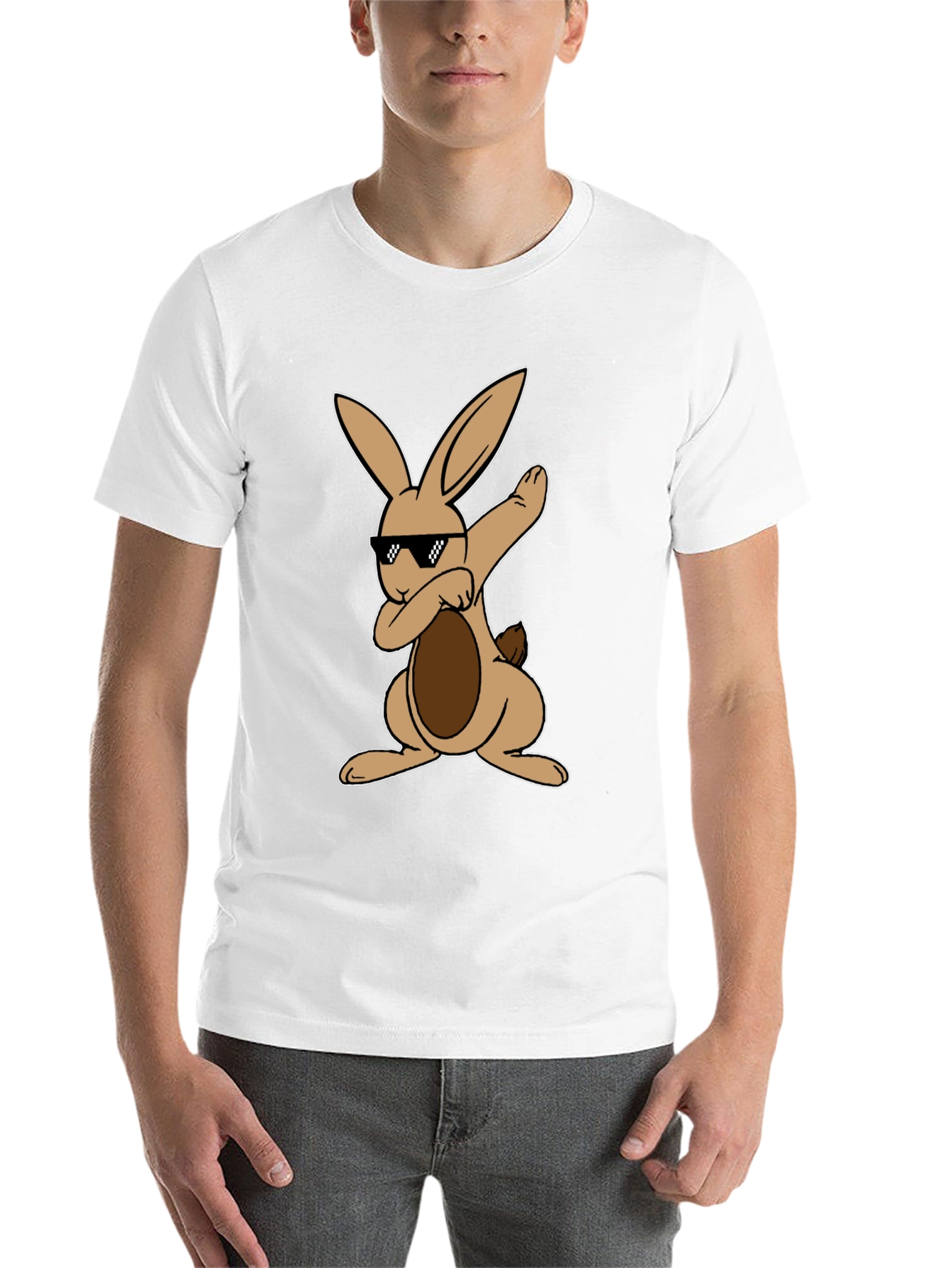 Black Dabbing Easter Bunny T-Shirt view 14
