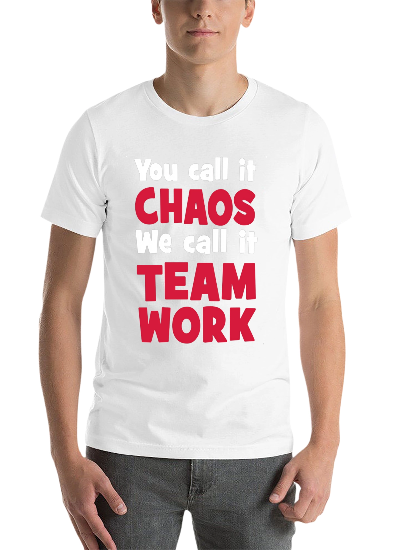 Black Chaos Teamwork T-Shirt - Funny Slogan Tee view 14