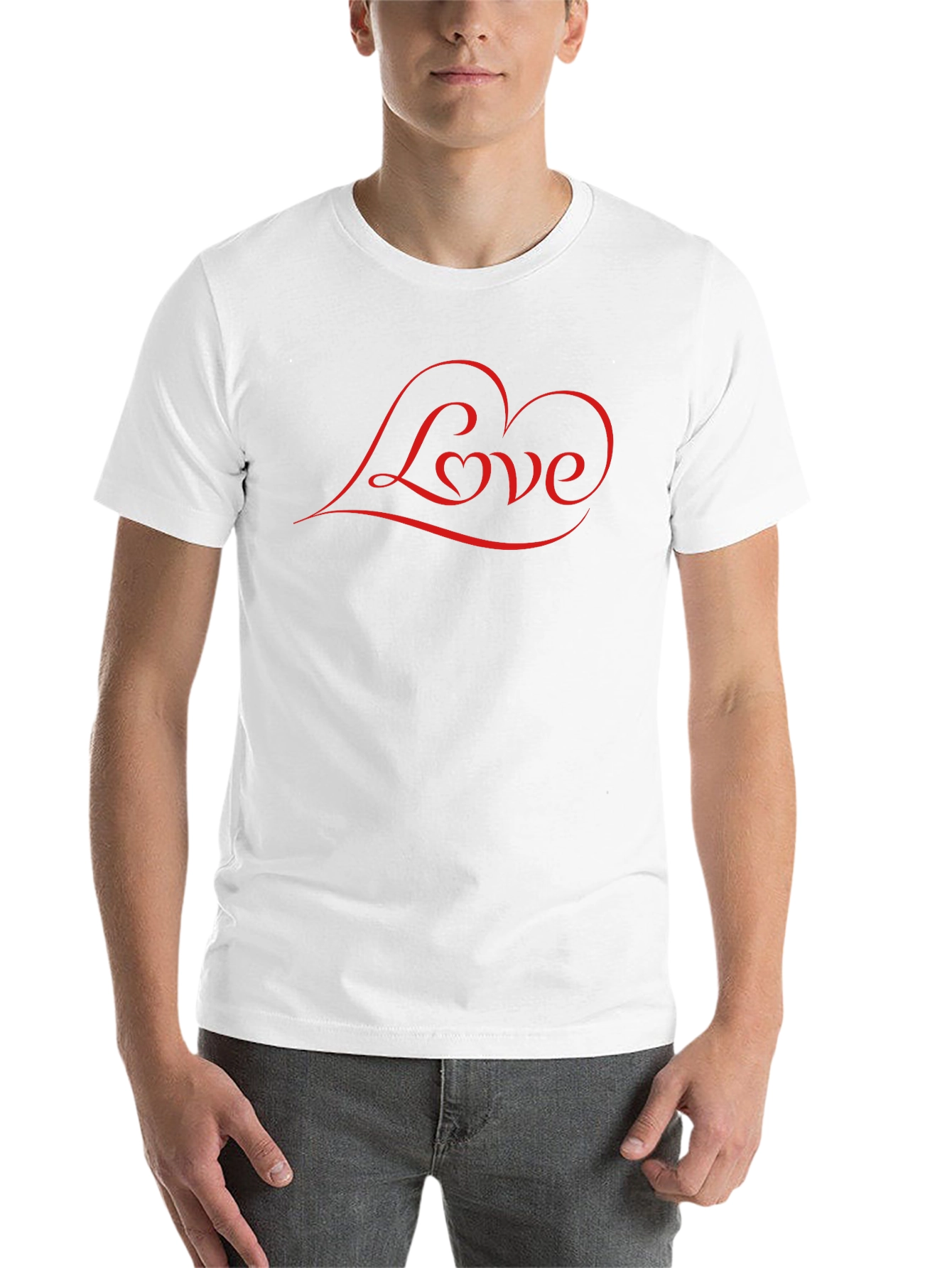 Black Love Heart Graphic Black T-Shirt view 14