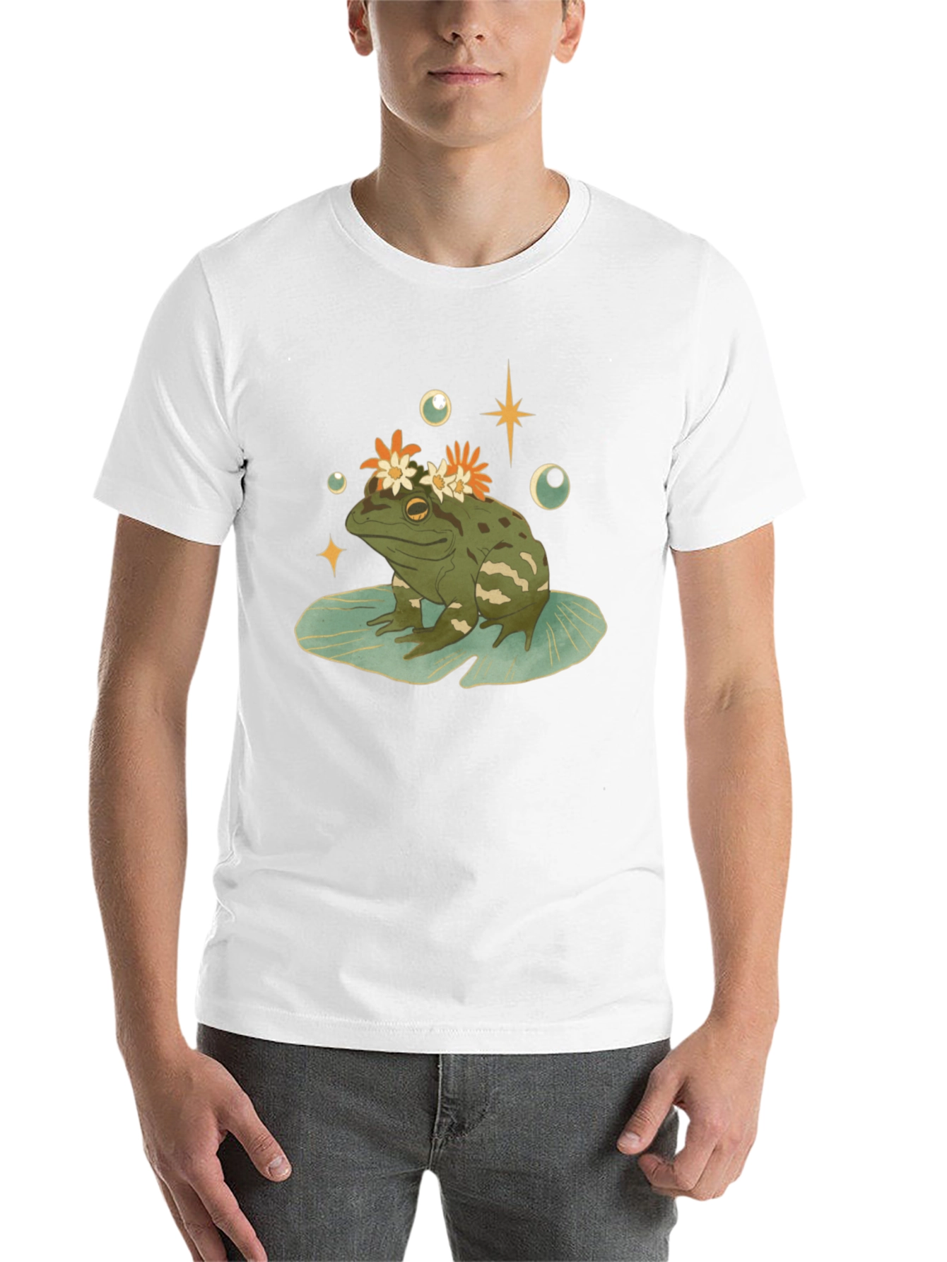 Frog With Flowers Graphic T-Shirt - 14