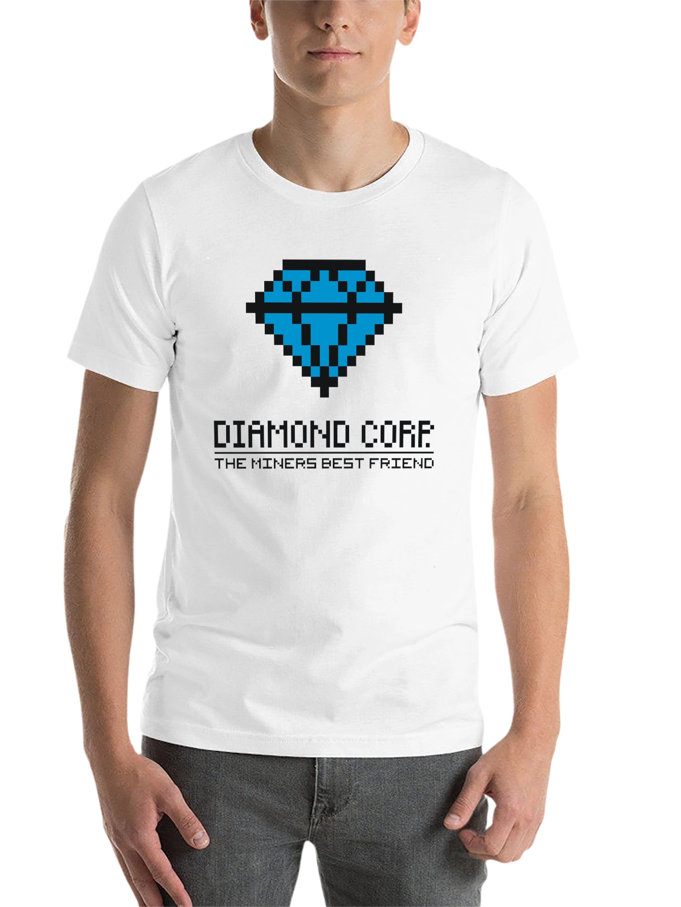 Black Pixel Art Diamond Tee - Classic Gamer Style view 14