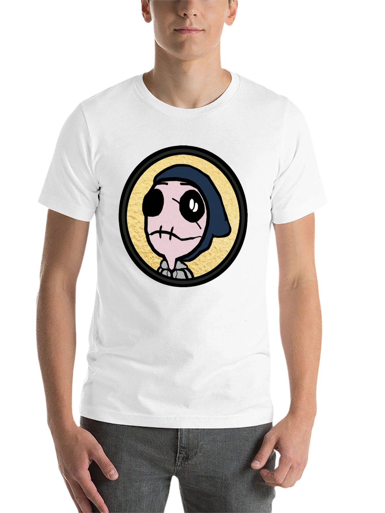 Black Grim Reaper Cartoon Graphic T-Shirt view 14