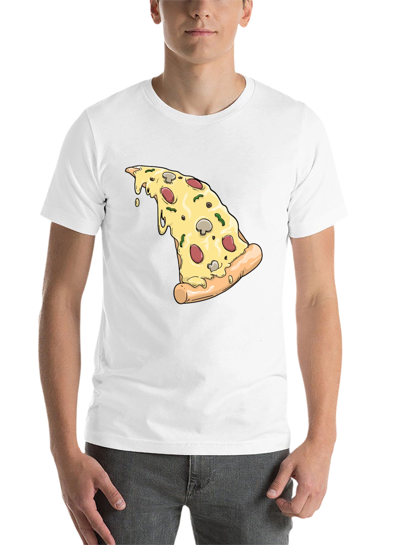 Pizza Slice Graphic T-Shirt - Black - 14