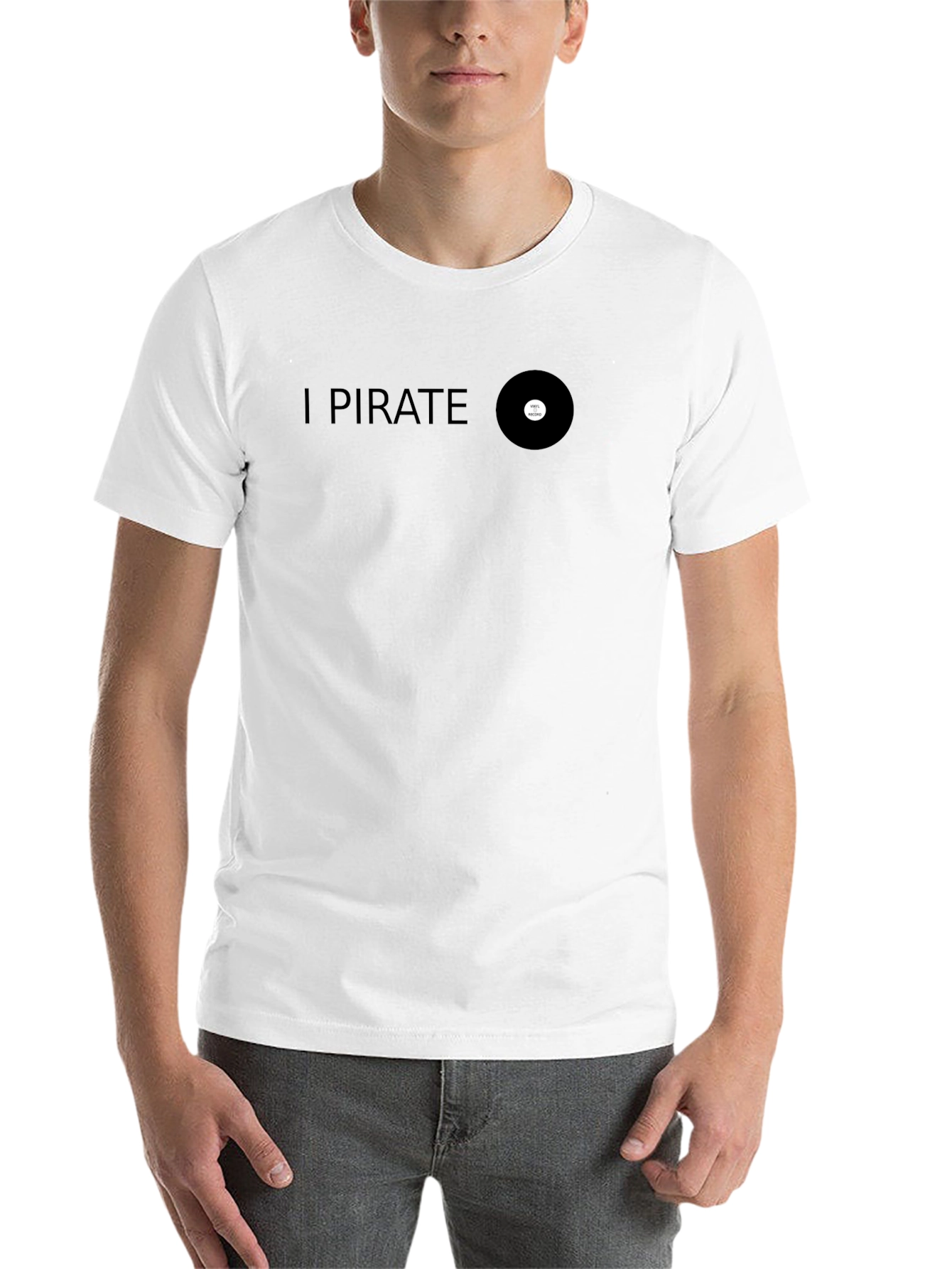 I Pirate Record Black T-Shirt - Music Lover Tee - 14
