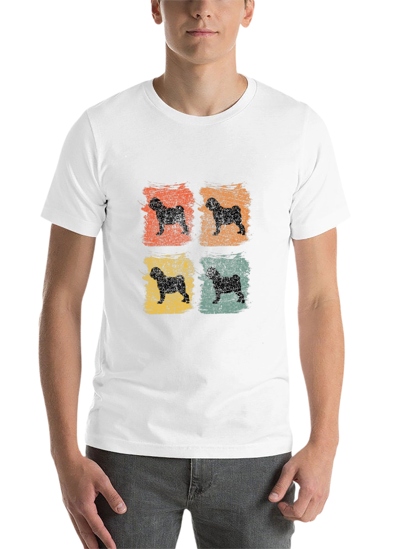Black Retro Dog Silhouette T-Shirt - Vintage Style view 14