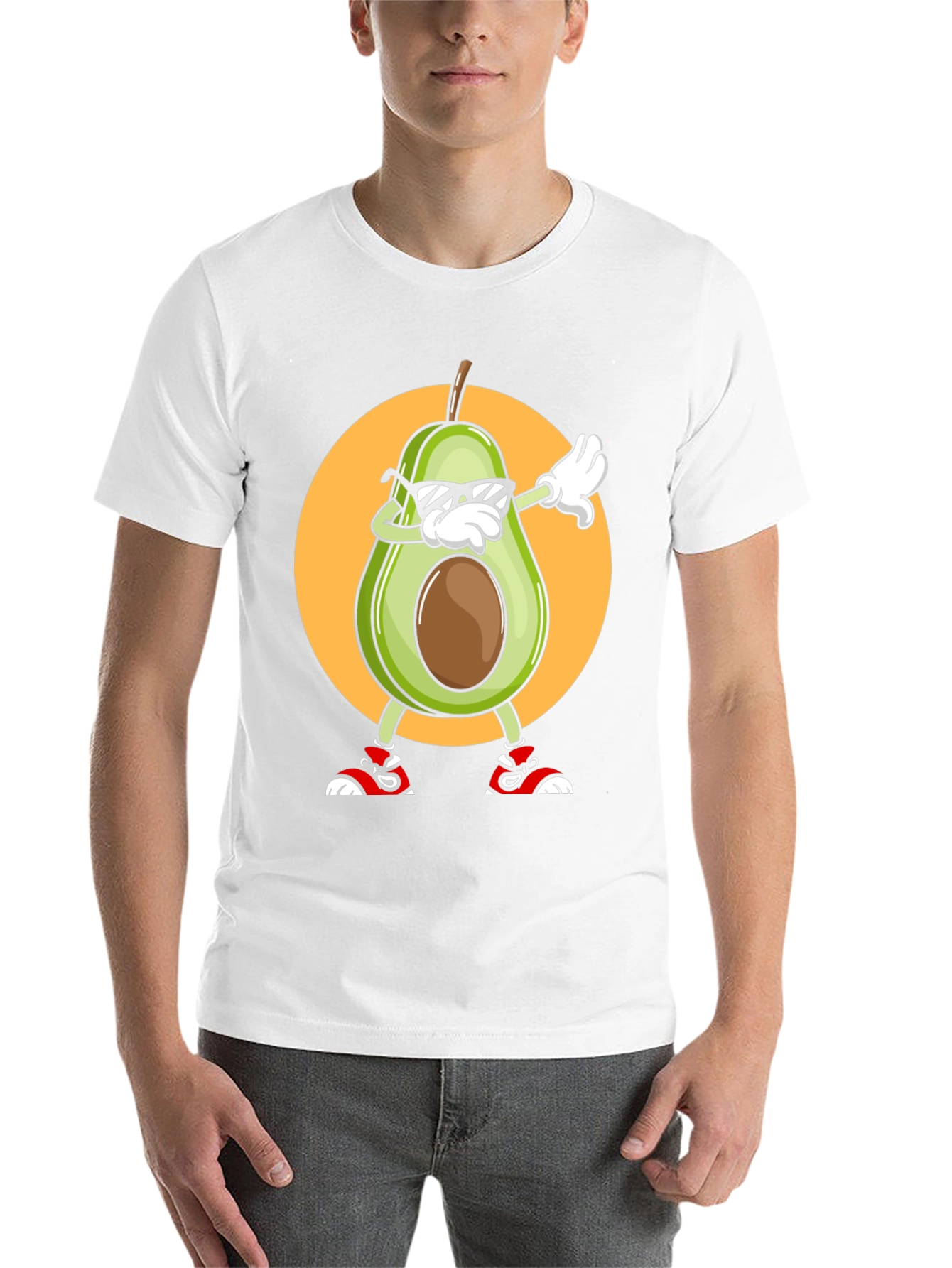 Black Avocado Dabbing Graphic Tee - Cool Cartoon T-Shirt view 14