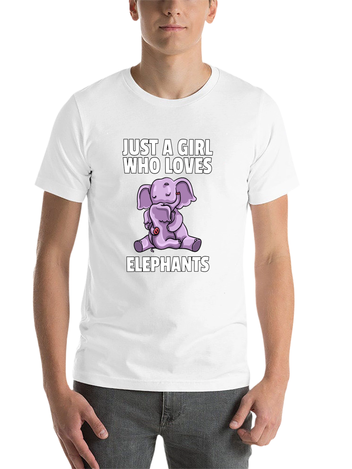 Black Elephant Lover's T-Shirt - Girl's Cute Elephant Design view 14