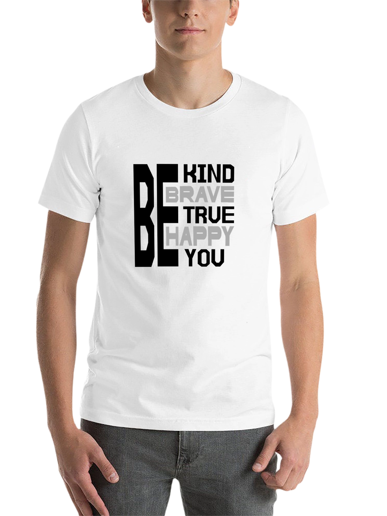 Black Be Kind Brave True Happy You T-Shirt view 14