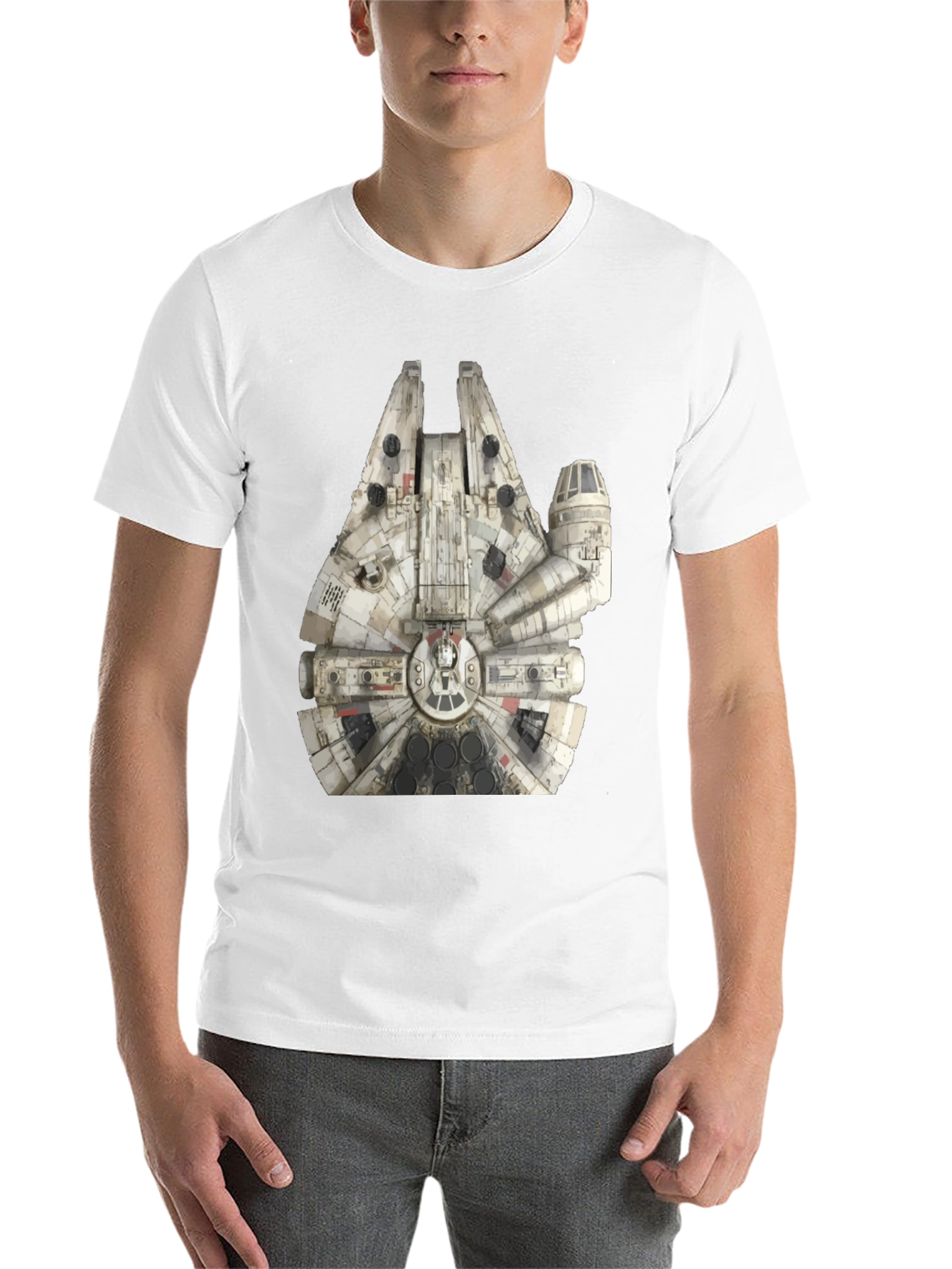Black Millennium Falcon Graphic T-Shirt view 14