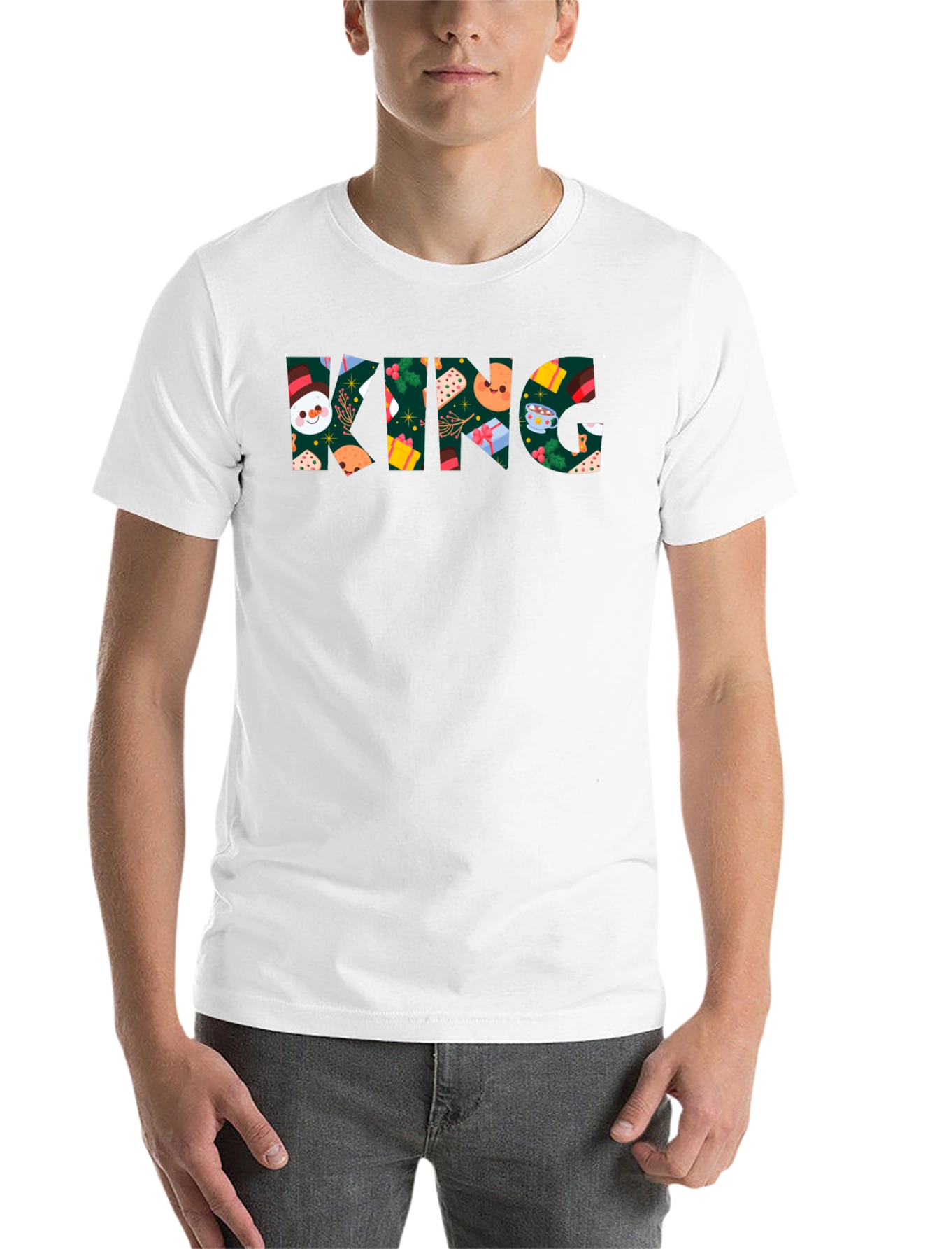 Black Festive King T-Shirt: Holiday Cheer view 14