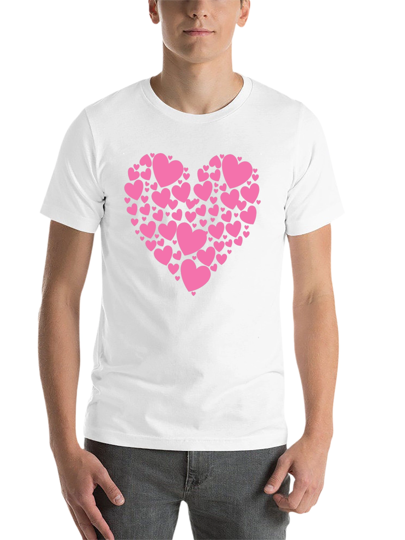 Black Heart Made of Hearts Graphic Tee - Black Cotton Blend T-Shirt view 14