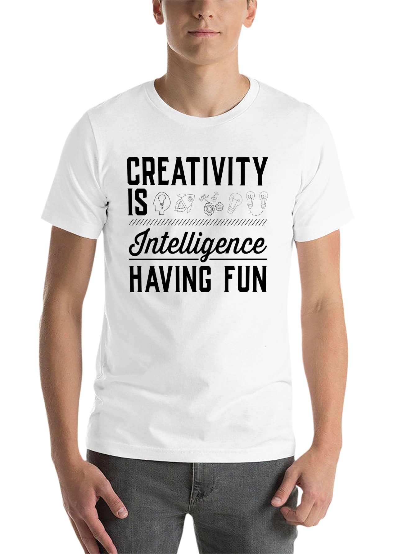 Black Creativity Intelligence Fun Black T-Shirt view 14
