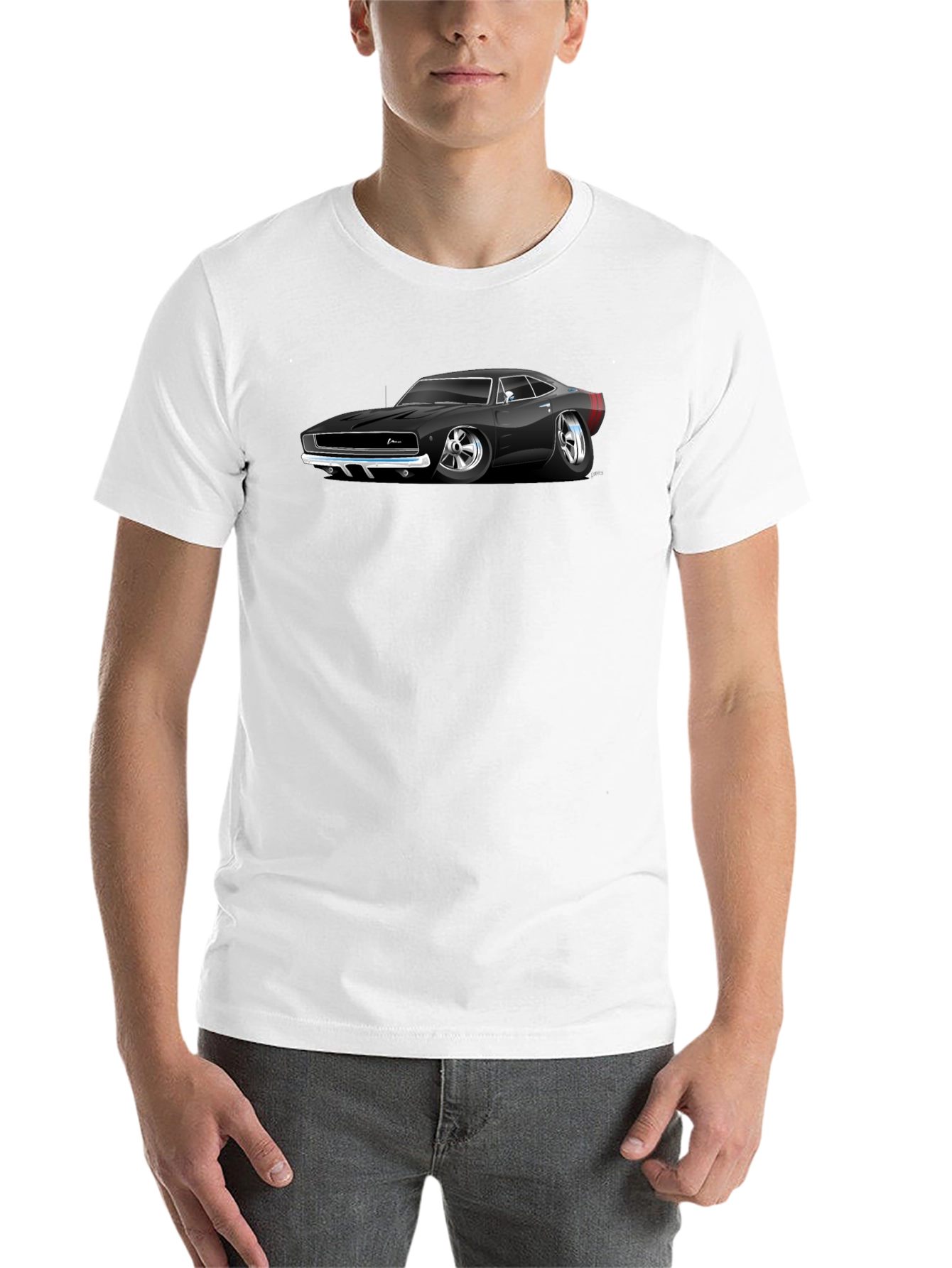 Black Classic Car Graphic Black T-Shirt view 14