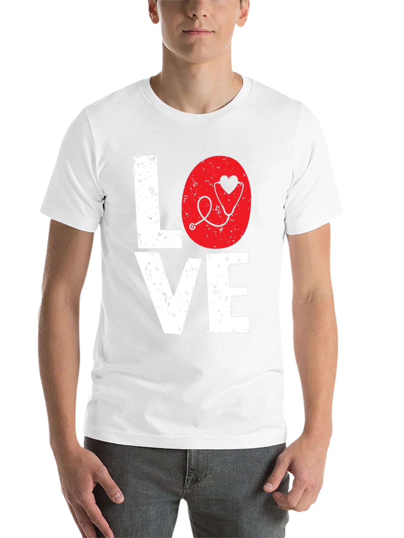 Black Love Nurse Stethoscope Heart Graphic Tee view 14